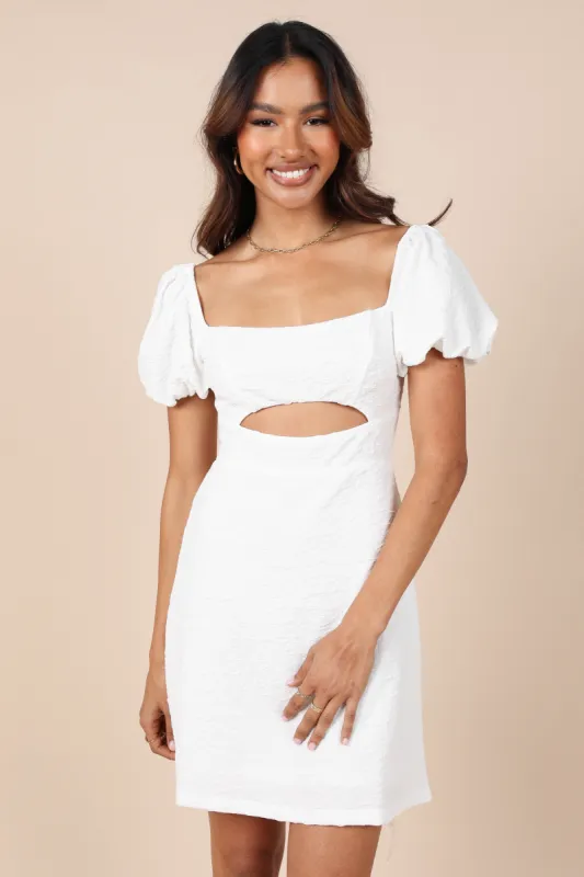 Baxie Mini Dress - White sold by Petal & Pup
