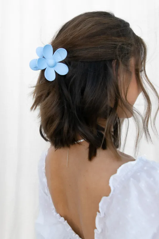 Rosey Hairclip - Blue sold by Petal & Pup