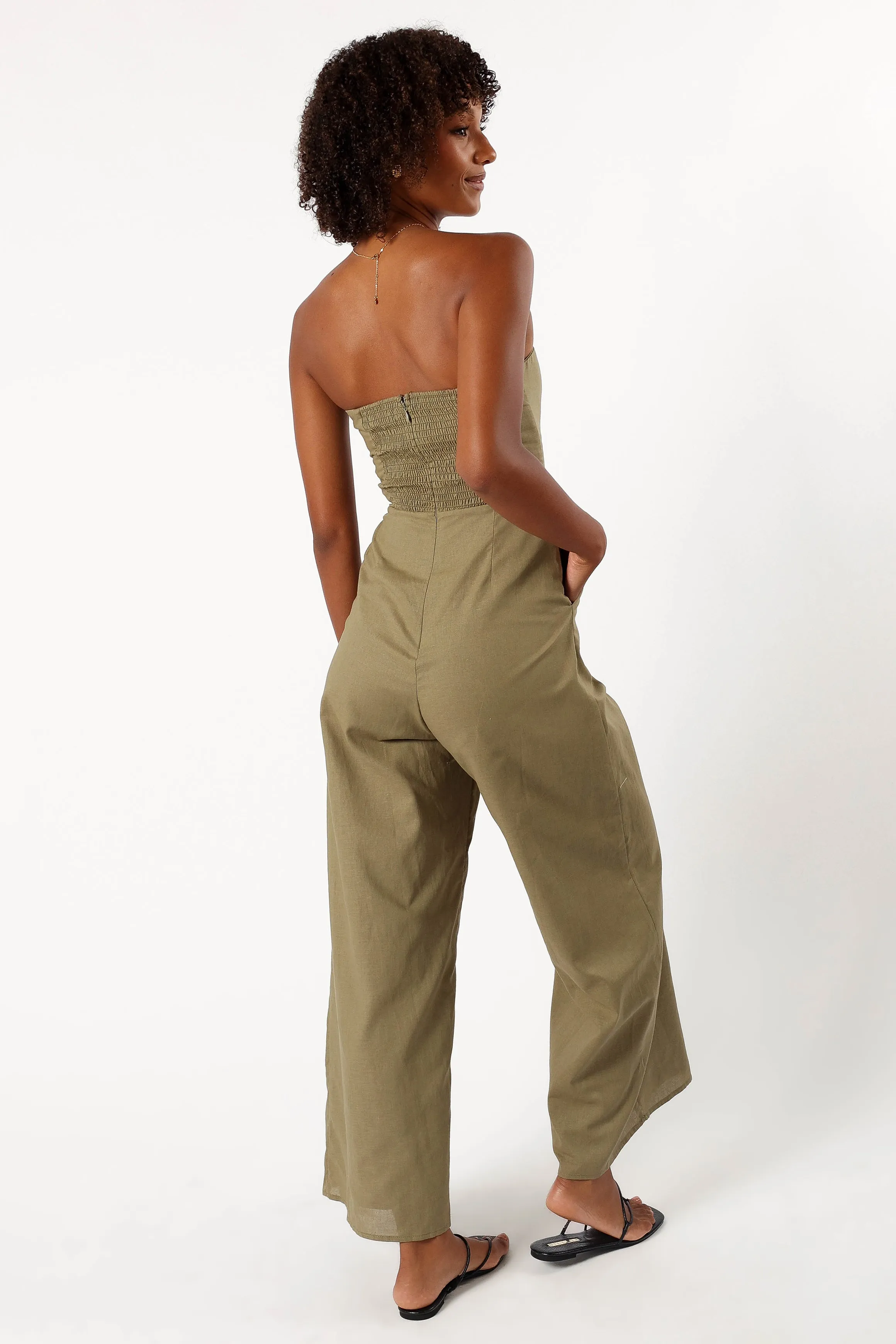 Jodie Strapless Jumpsuit - Olive sold by Petal & Pup product image thumbnail 5