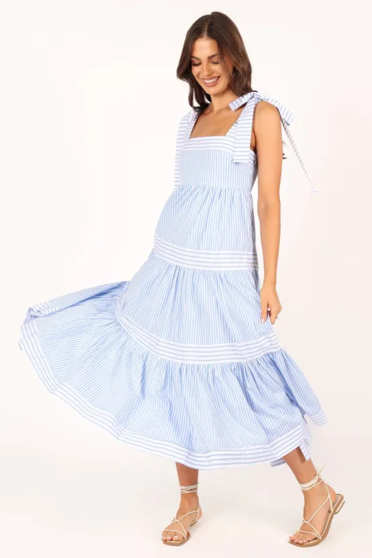 Bella Maxi Dress - Blue Stripe sold by Petal & Pup