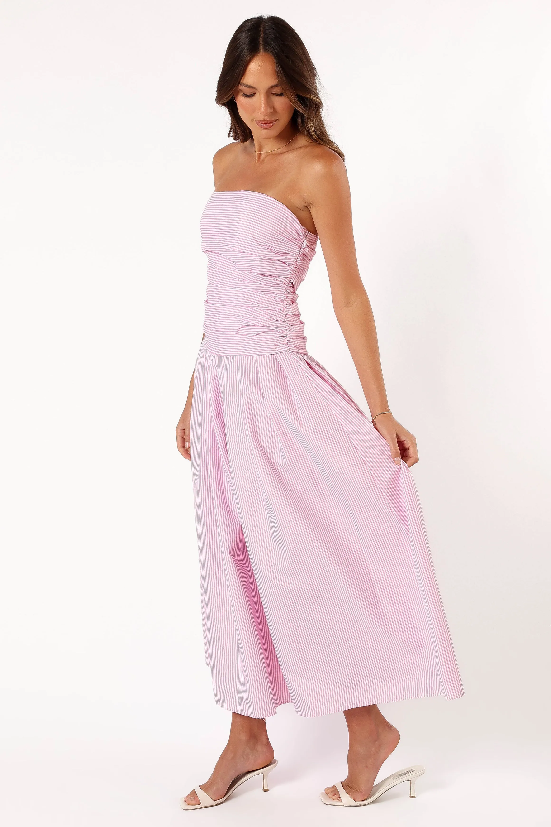 Avalee Strapless Maxi Dress - Pink Stripe sold by Petal & Pup product image thumbnail 5