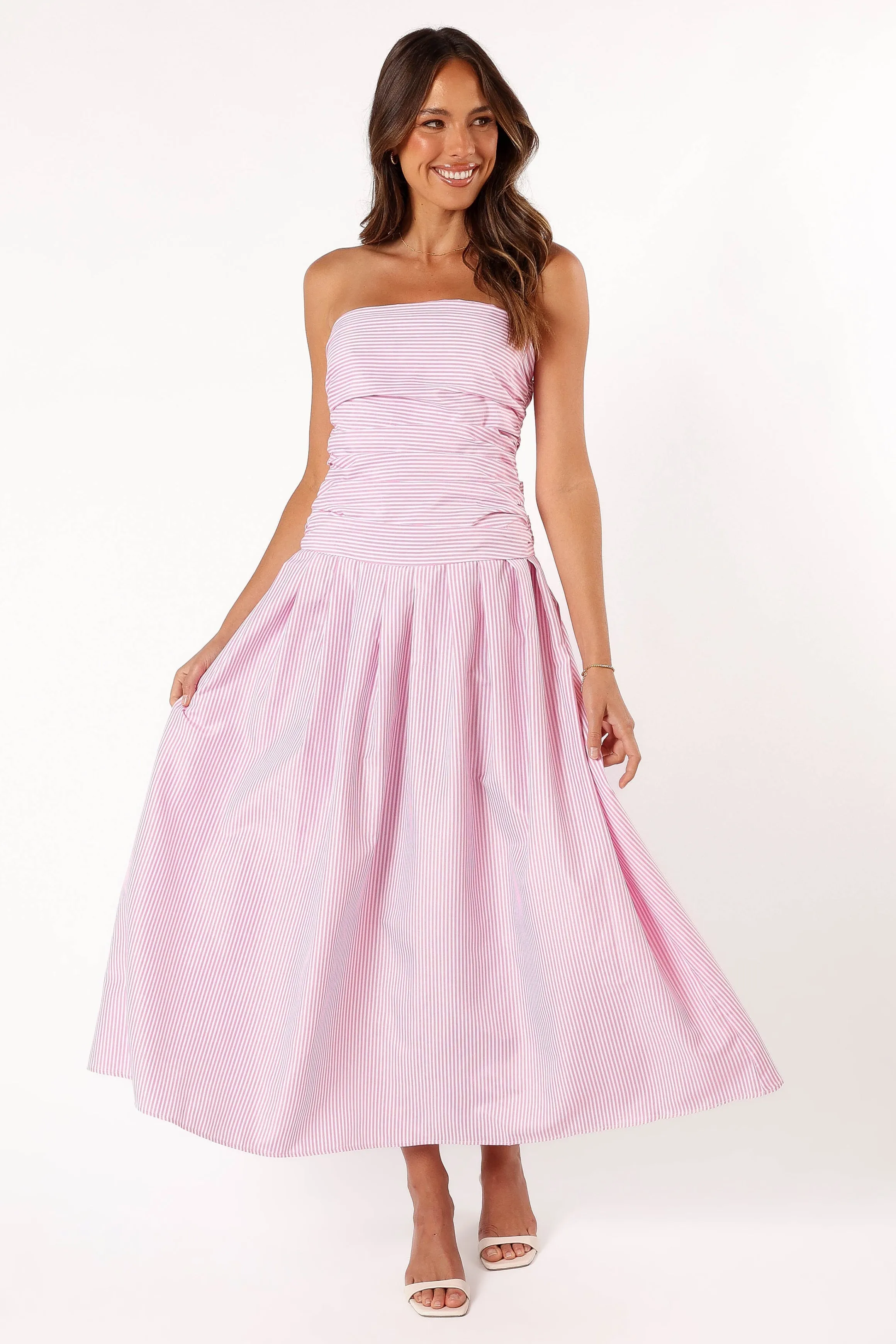 Avalee Strapless Maxi Dress - Pink Stripe sold by Petal & Pup product image thumbnail 3