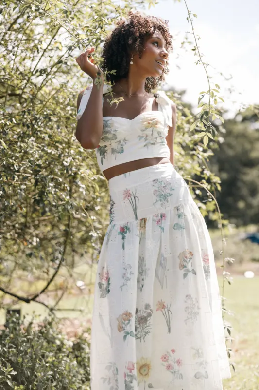 Kara Two Piece Set - White Floral sold by Petal & Pup