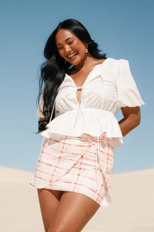 Mirha Mini Skirt - Sunset Check sold by Petal & Pup