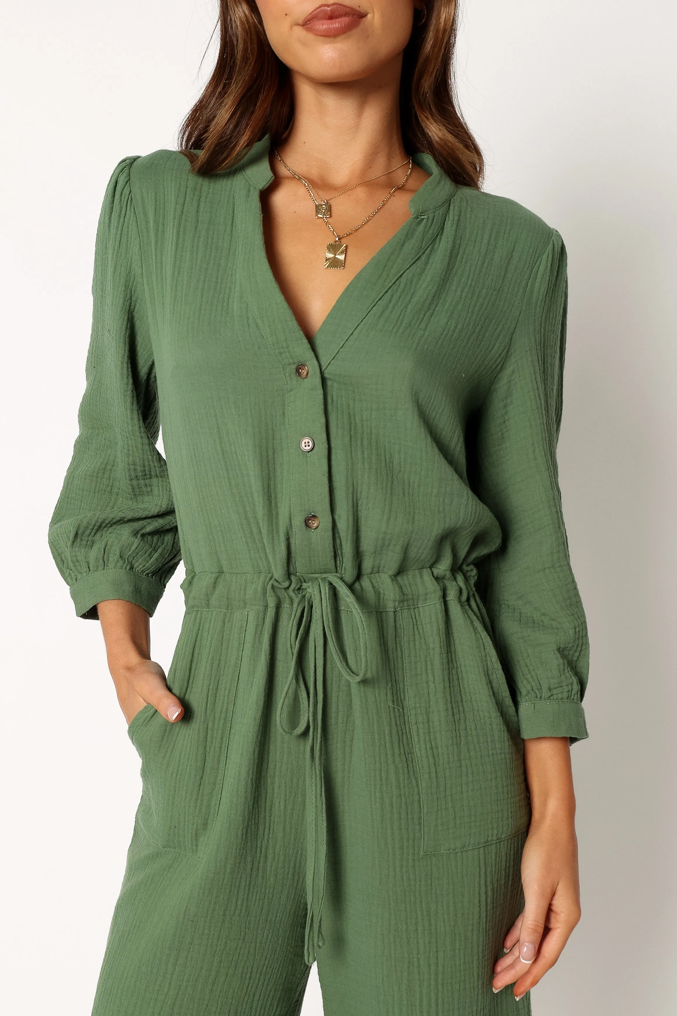 Roberta Jumpsuit - Green sold by Petal & Pup product image thumbnail 3