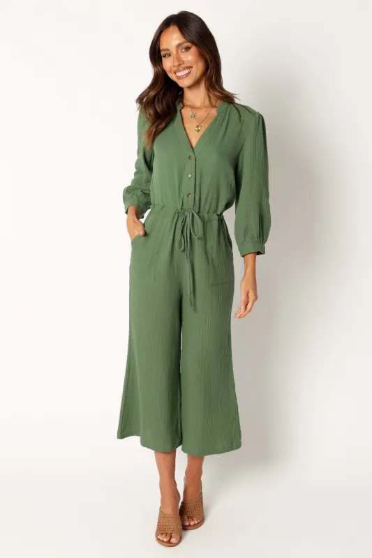 Roberta Jumpsuit - Green sold by Petal & Pup