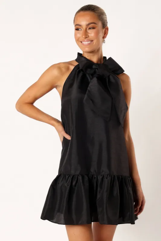 Jenna Halterneck Mini Dress - Black sold by Petal & Pup
