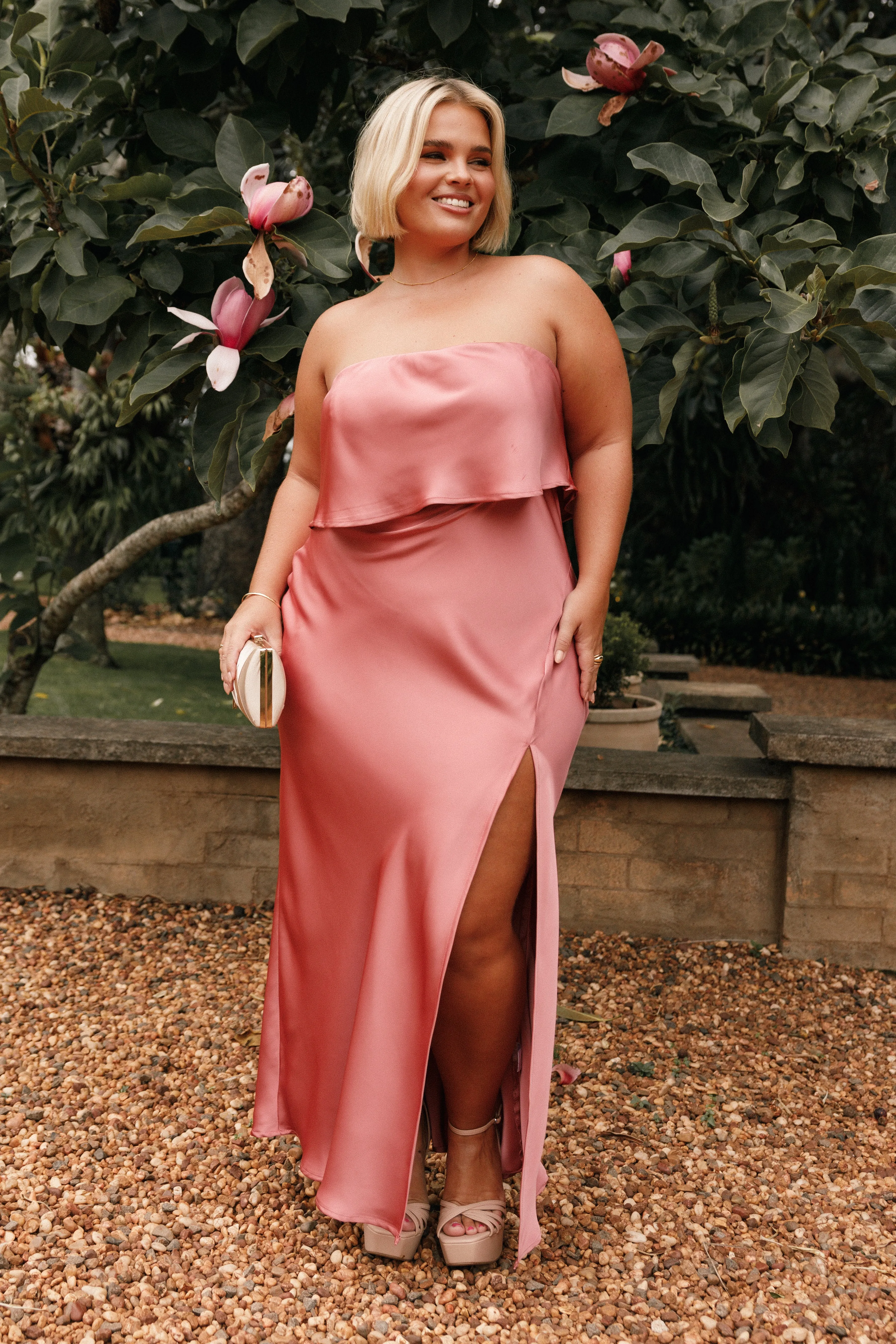 Vienna Strapless Midi Dress - Dusty Rose sold by Petal & Pup product image thumbnail 4
