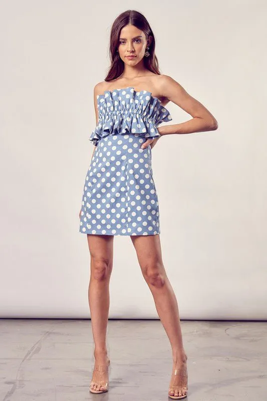Prinnie Strapless Mini Dress - Chambray sold by Petal & Pup product image thumbnail 5
