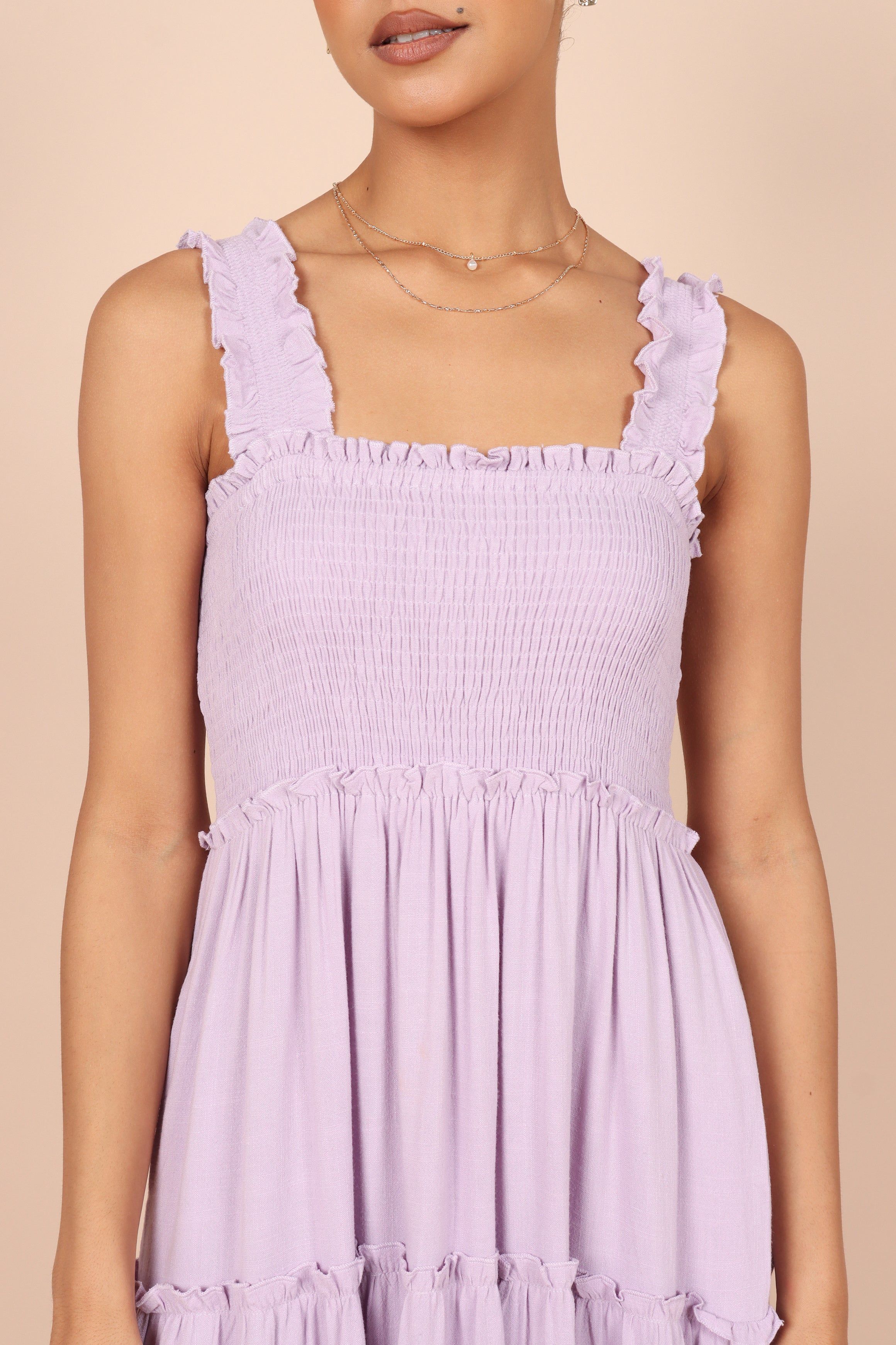 August Shirred Maxi Dress - Lilac sold by Petal & Pup product image thumbnail 5