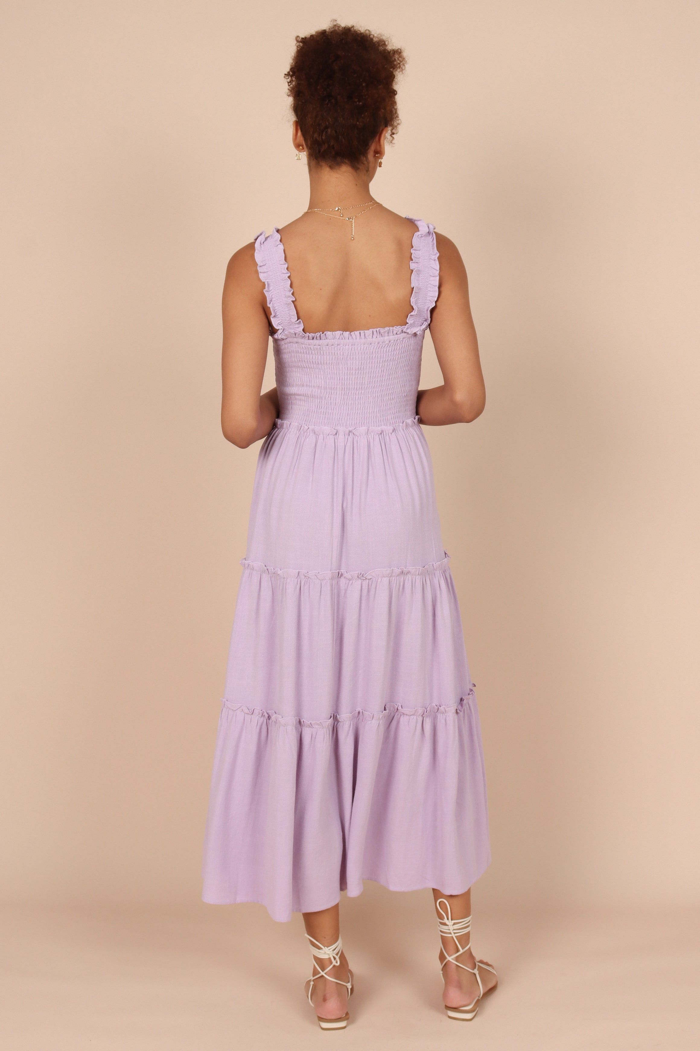 August Shirred Maxi Dress - Lilac sold by Petal & Pup product image thumbnail 4