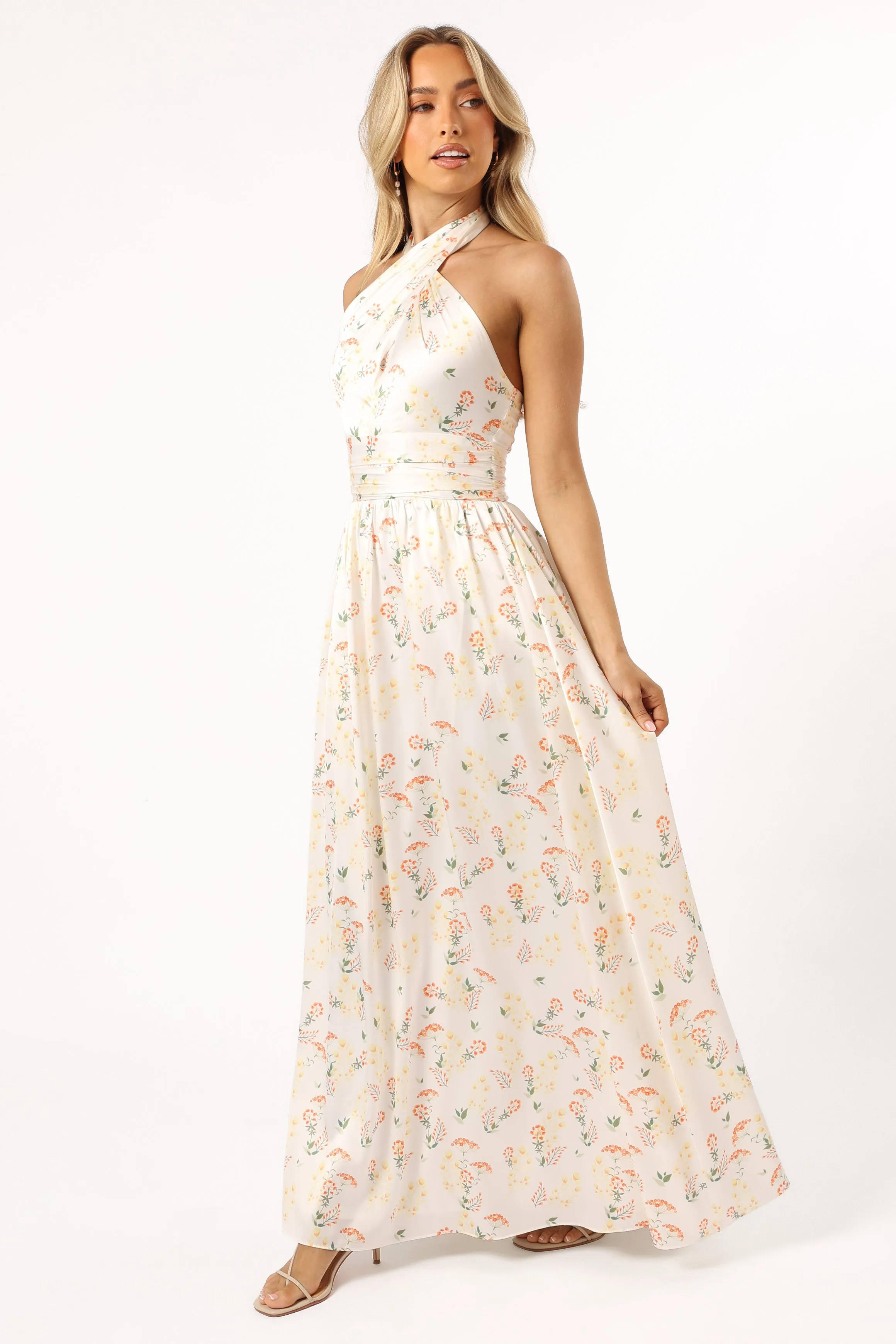 Allora Halter Dress - Yellow Floral | Parallel
