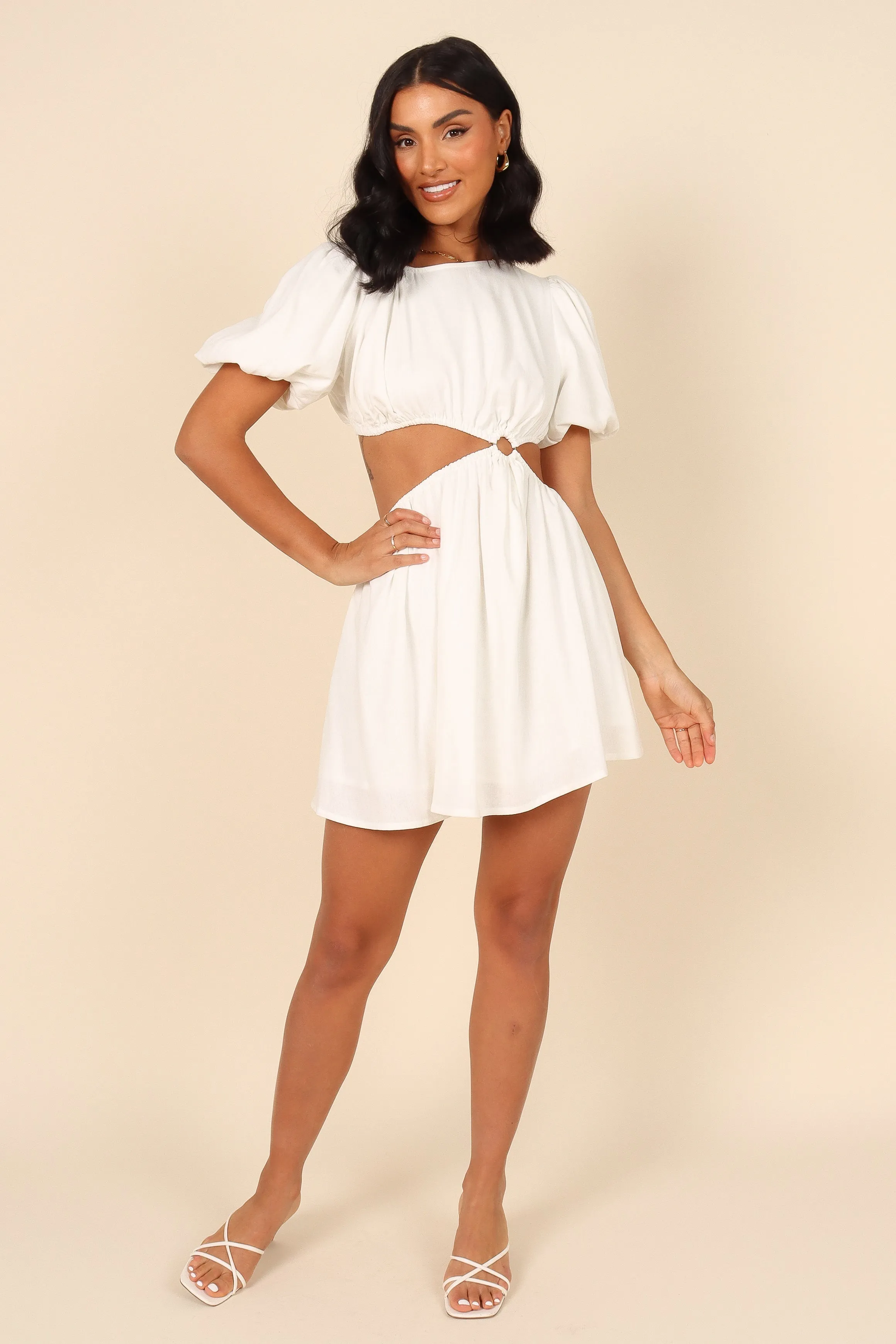 Joanna Cut Out Mini Dress - White sold by Petal & Pup product image thumbnail 3