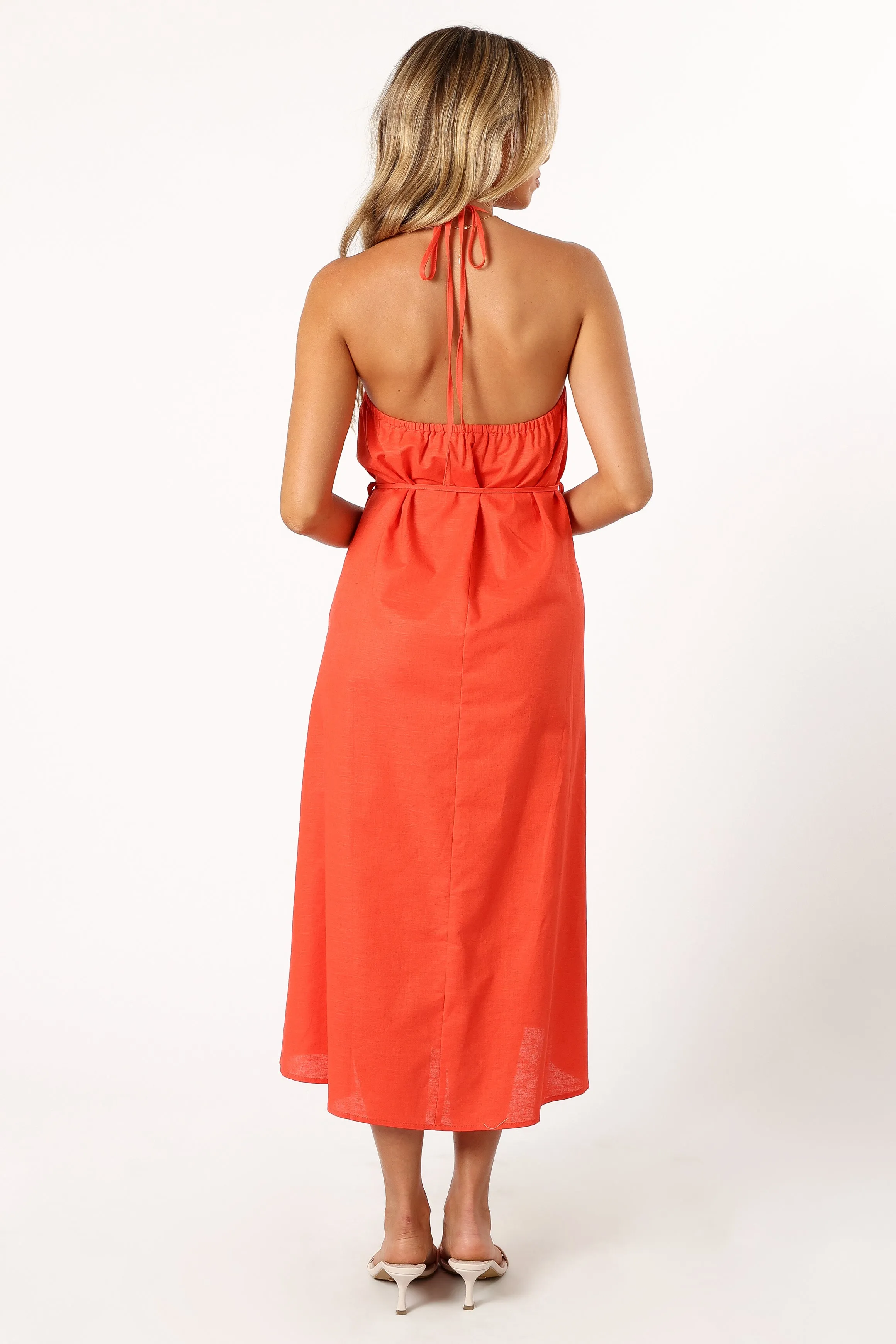 Nadine Halterneck Midi Dress - Coral sold by Petal & Pup product image thumbnail 5