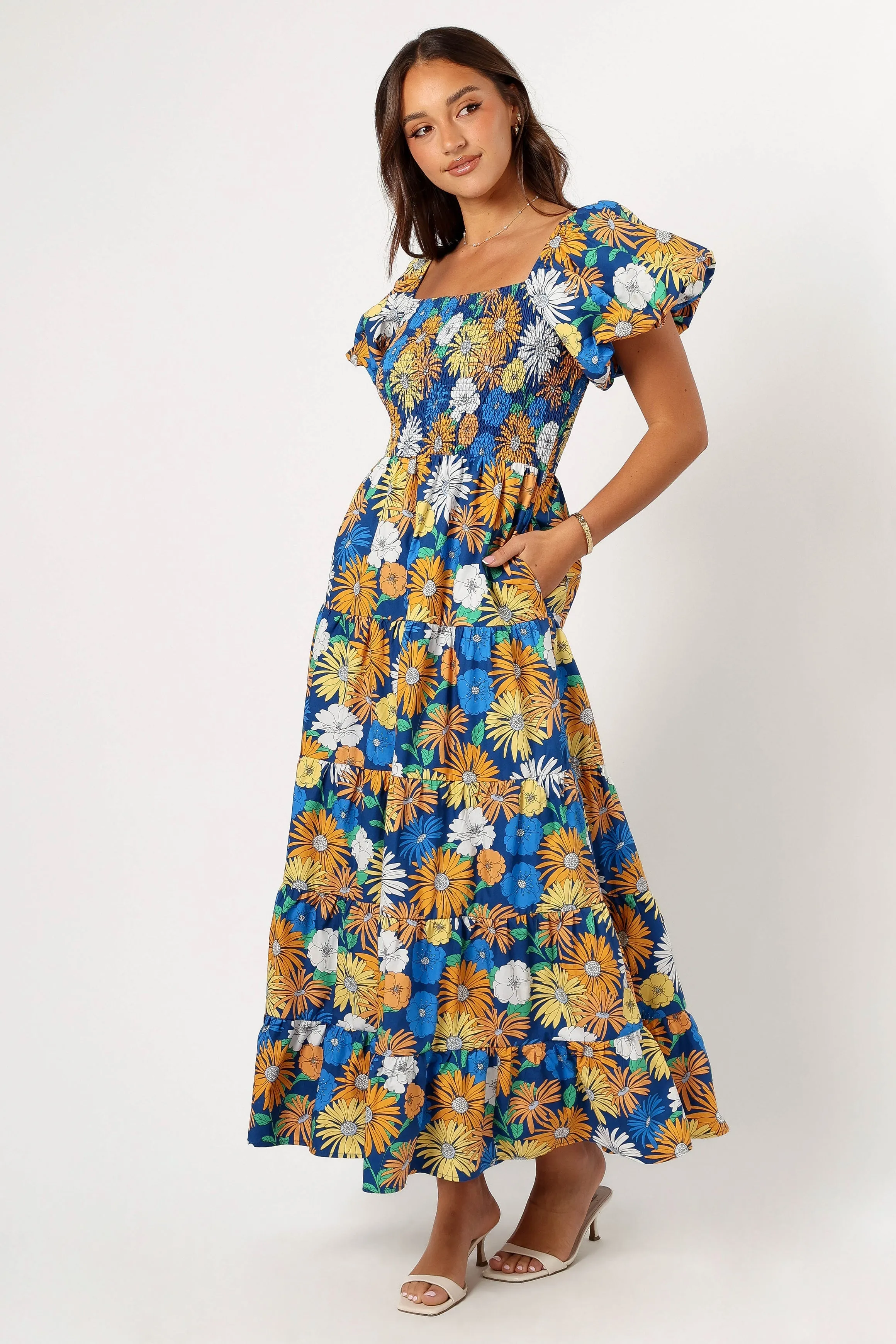 Elsie Short Sleeve Maxi Dress - Denim Blue sold by Petal & Pup product image thumbnail 3