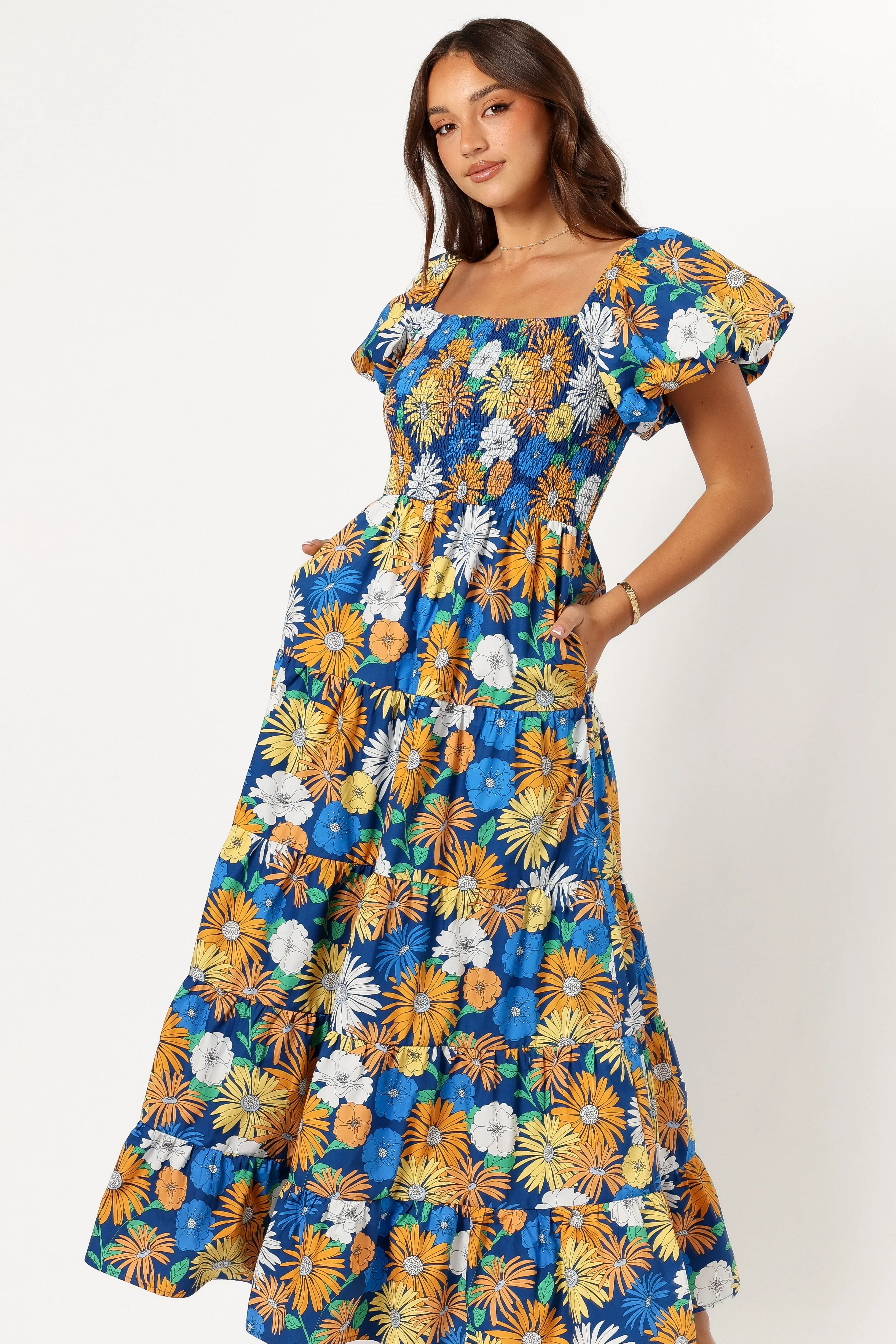 Elsie Short Sleeve Maxi Dress - Denim Blue sold by Petal & Pup product image thumbnail 2