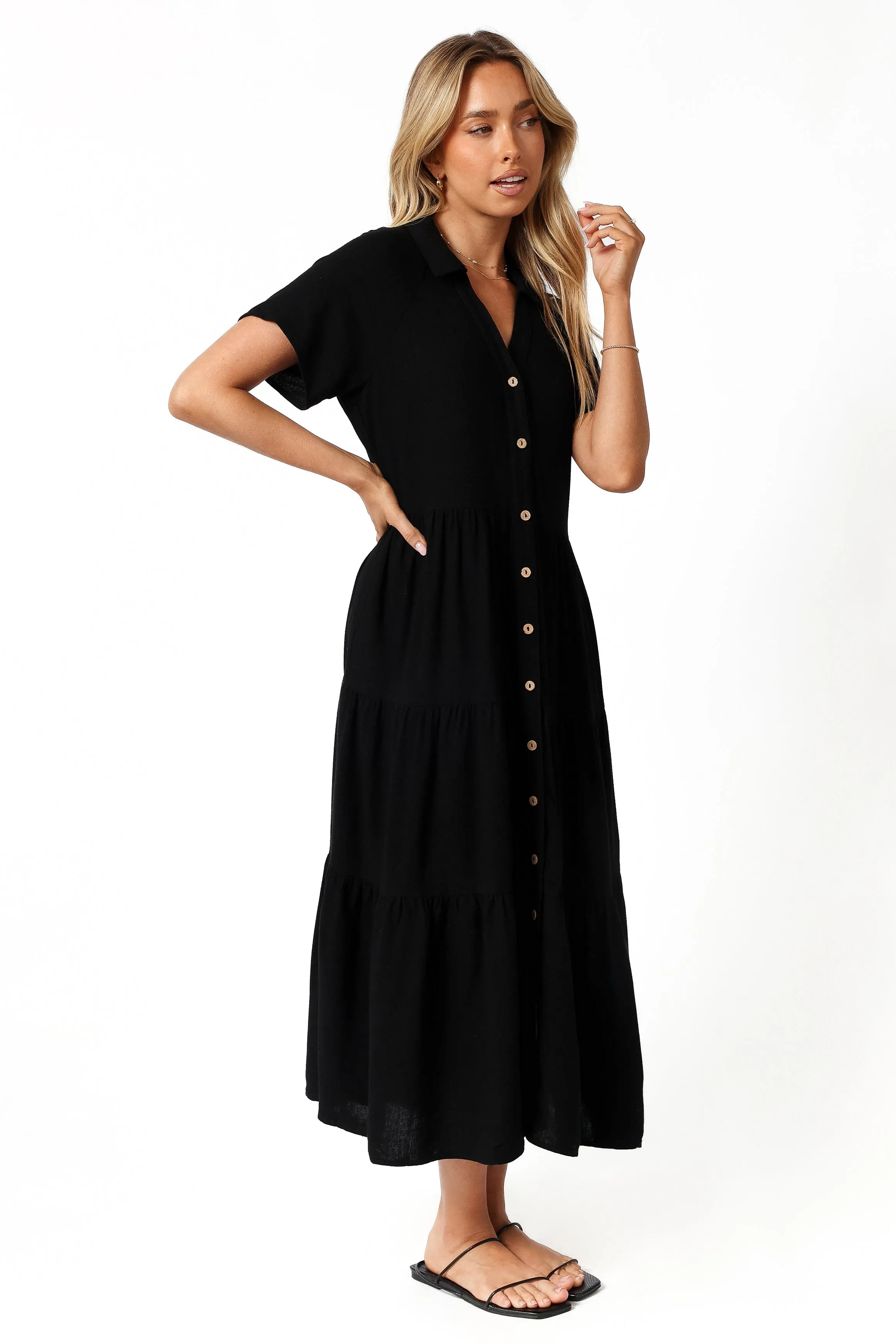 Natalya Midi Dress - Black sold by Petal & Pup product image thumbnail 4