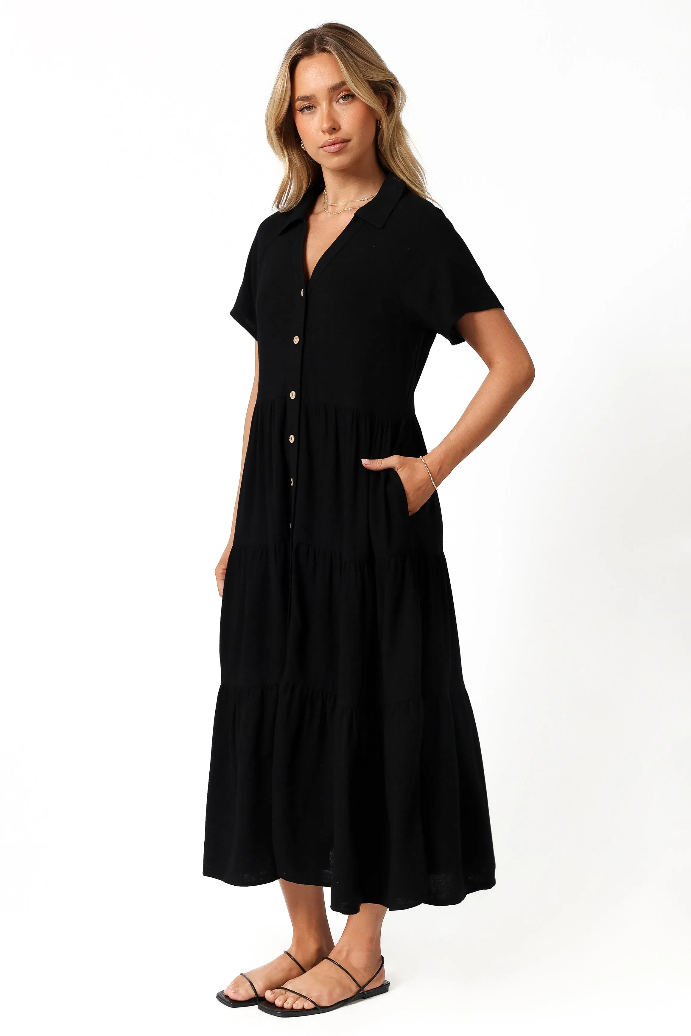 Natalya Midi Dress - Black sold by Petal & Pup product image thumbnail 2