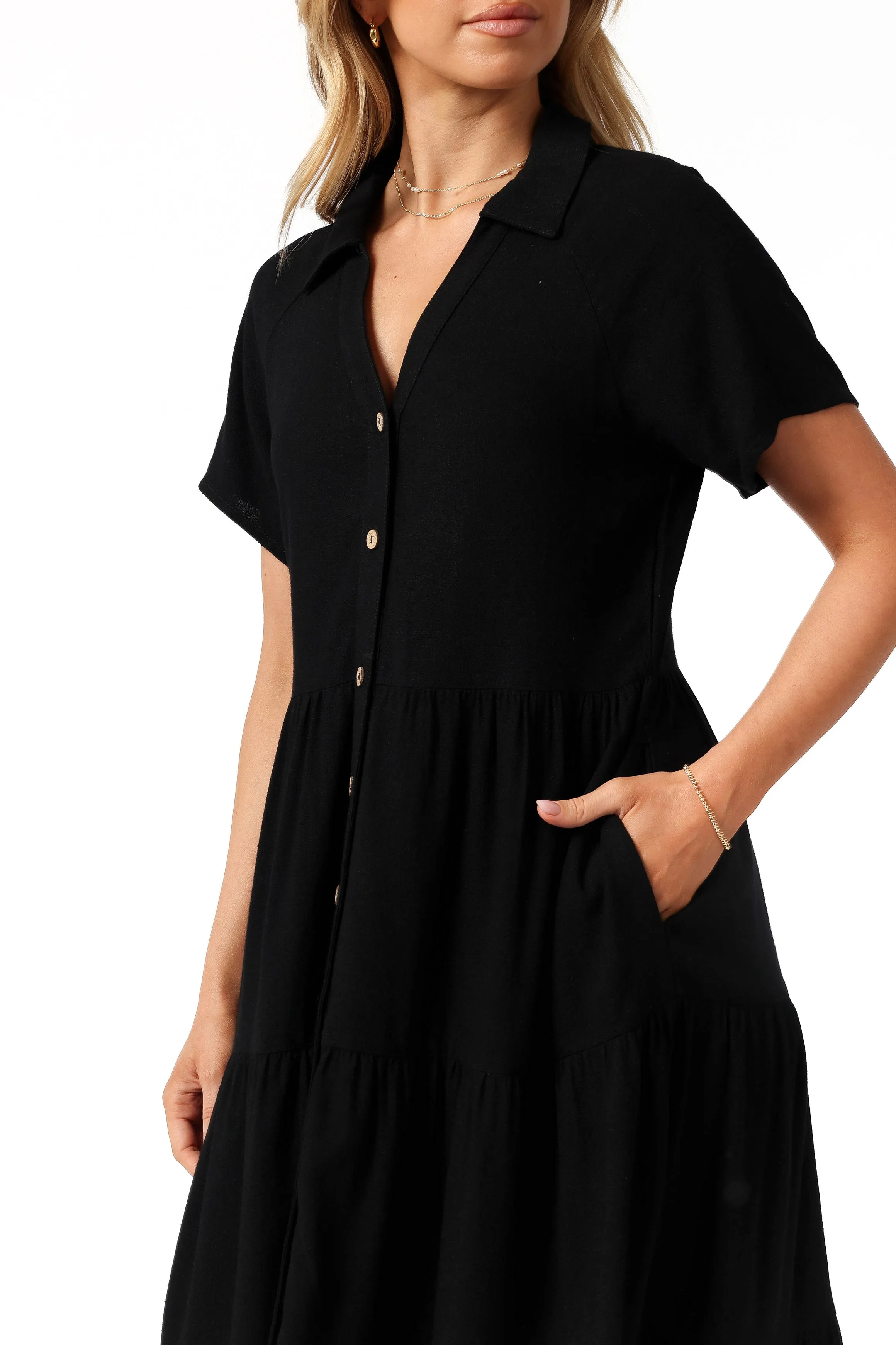 Natalya Midi Dress - Black sold by Petal & Pup product image thumbnail 5