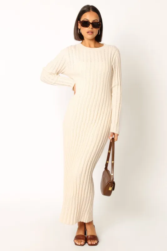 Great Long Sleeve Maxi Dress - Cream sold by Petal & Pup