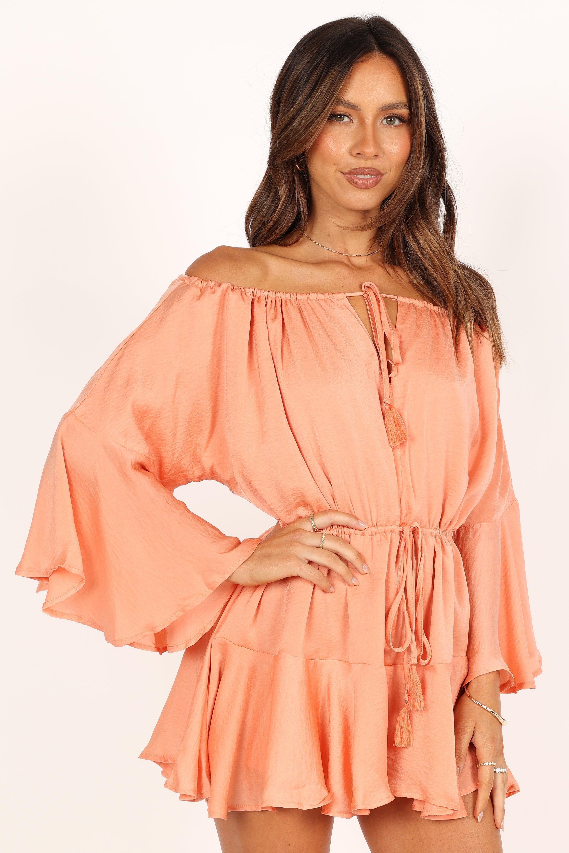 Roam Off Shoulder Romper - Orange sold by Petal & Pup product image thumbnail 8