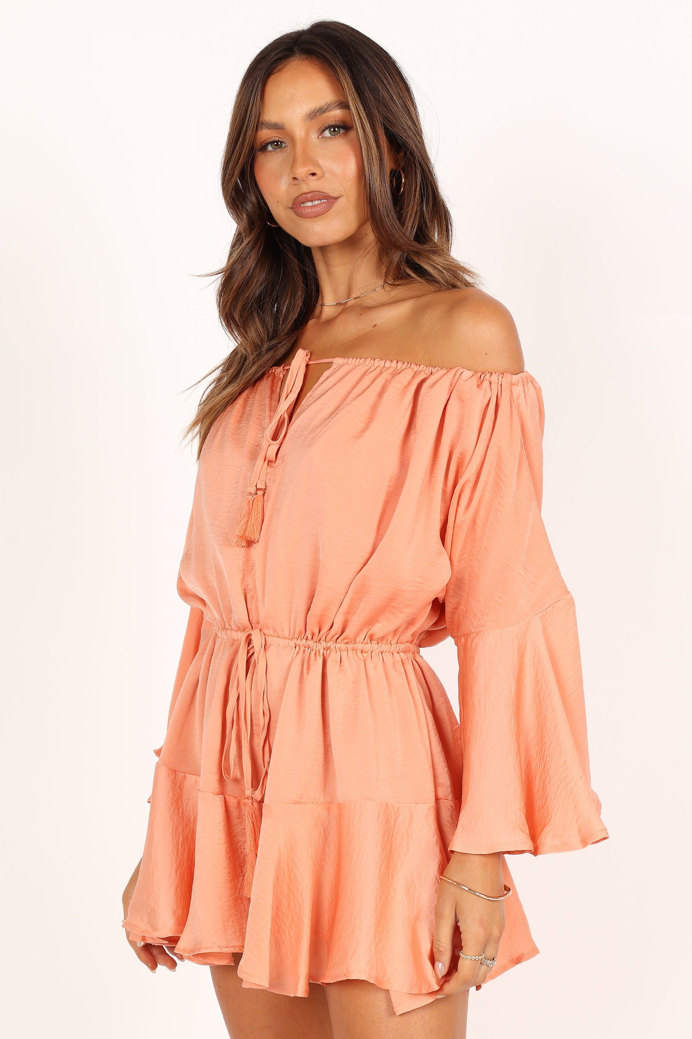 Roam Off Shoulder Romper - Orange sold by Petal & Pup product image thumbnail 5