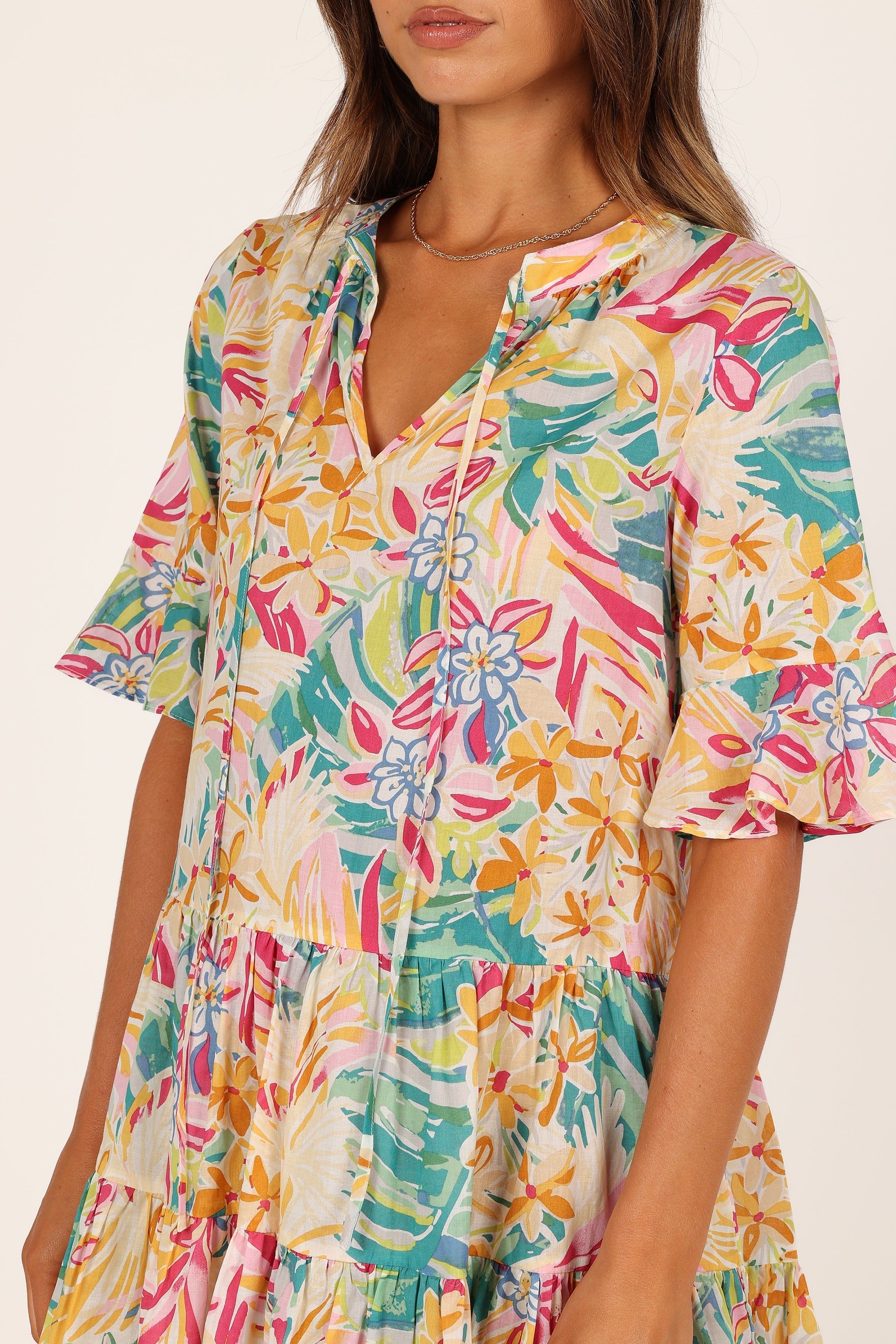 Carry Babydoll Mini Dress - Multi sold by Petal & Pup product image thumbnail 3