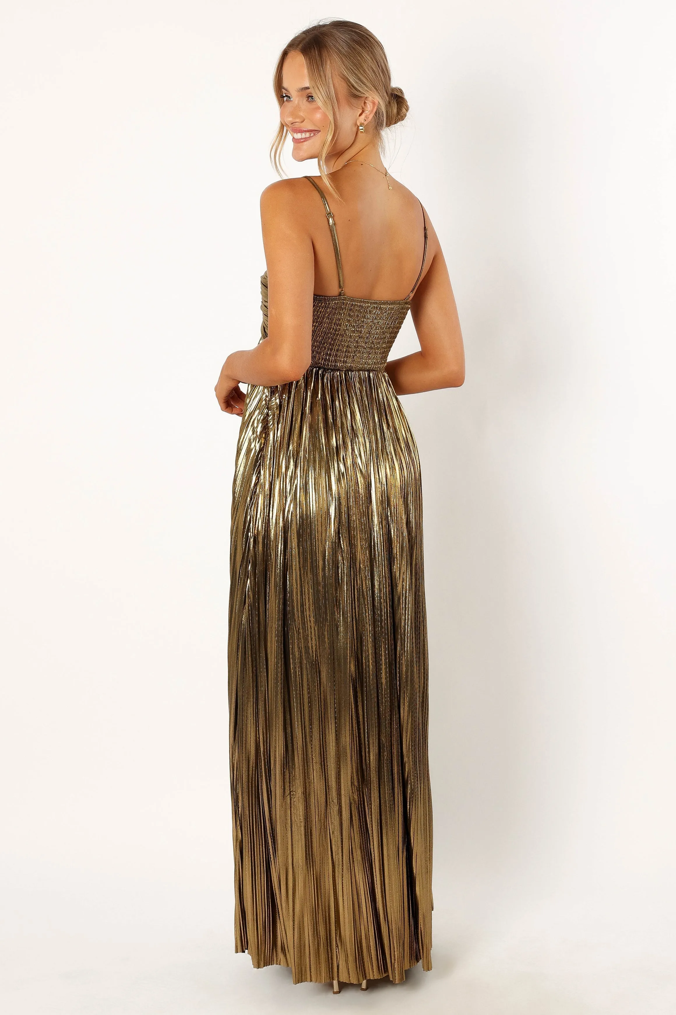 Kanthro Pleated Maxi Dress - Gold sold by Petal & Pup product image thumbnail 5