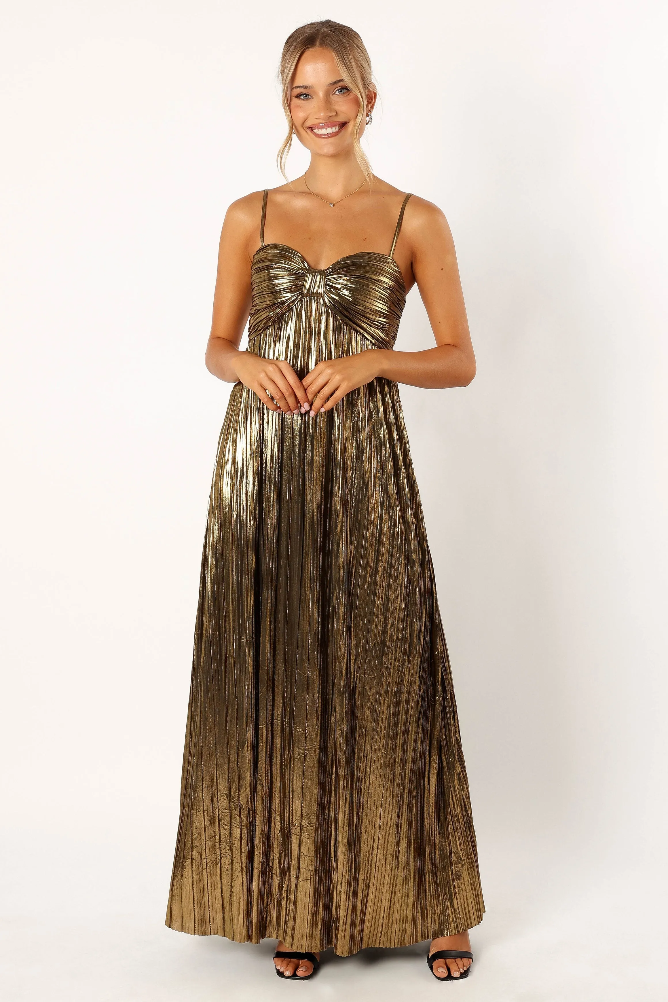 Kanthro Pleated Maxi Dress - Gold sold by Petal & Pup product image thumbnail 2