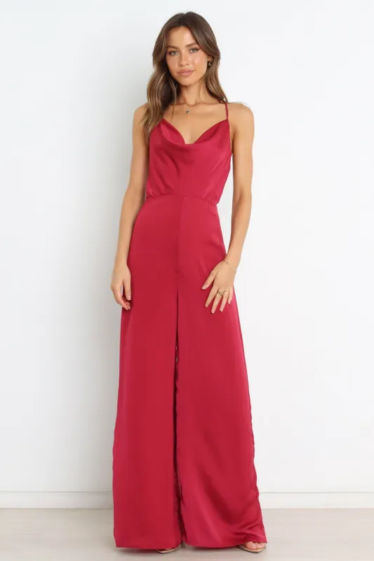 Sapphire Jumpsuit - Wine sold by Petal & Pup