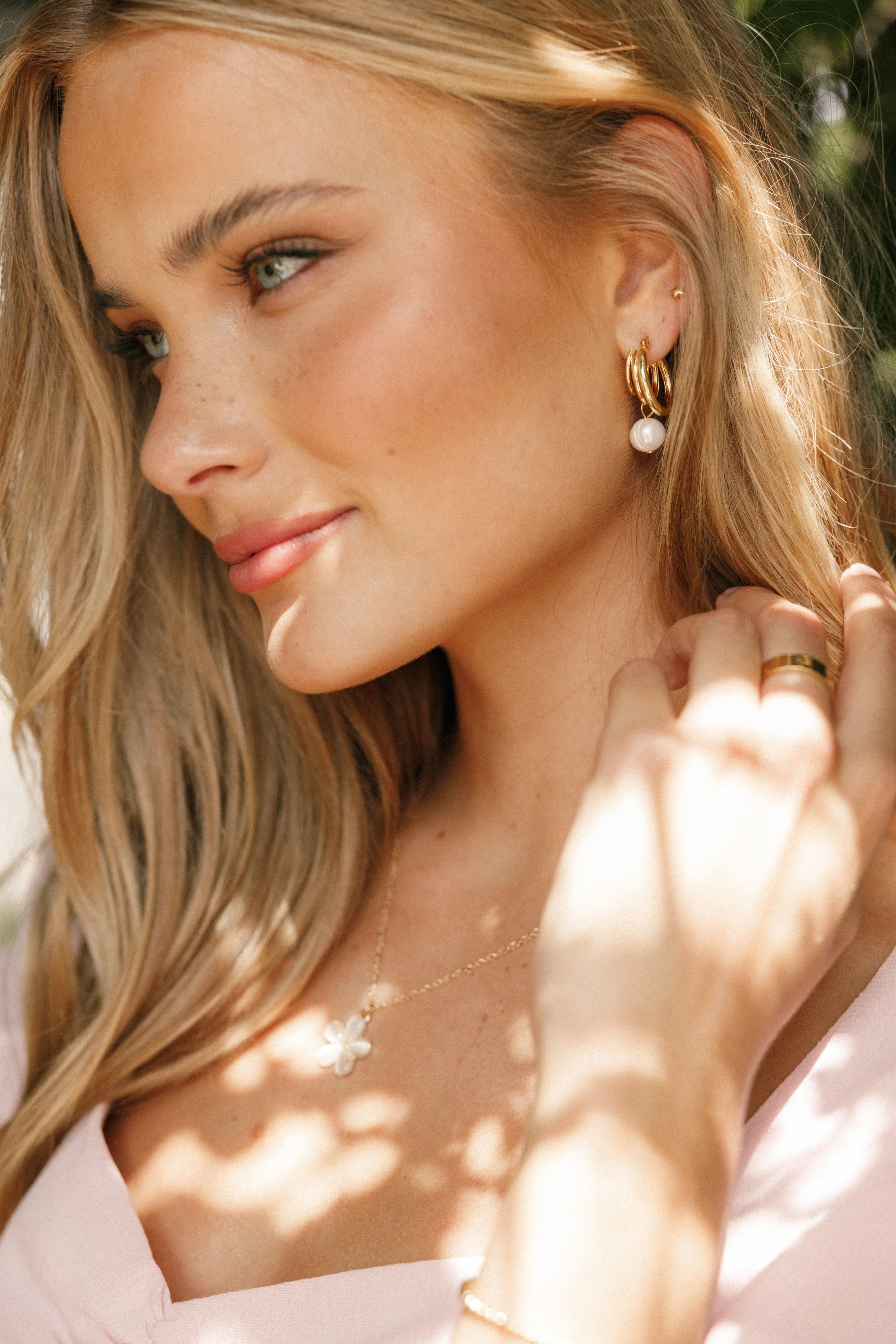 Bernyce Hoop Pear Earrings - Gold sold by Petal & Pup product image thumbnail 2