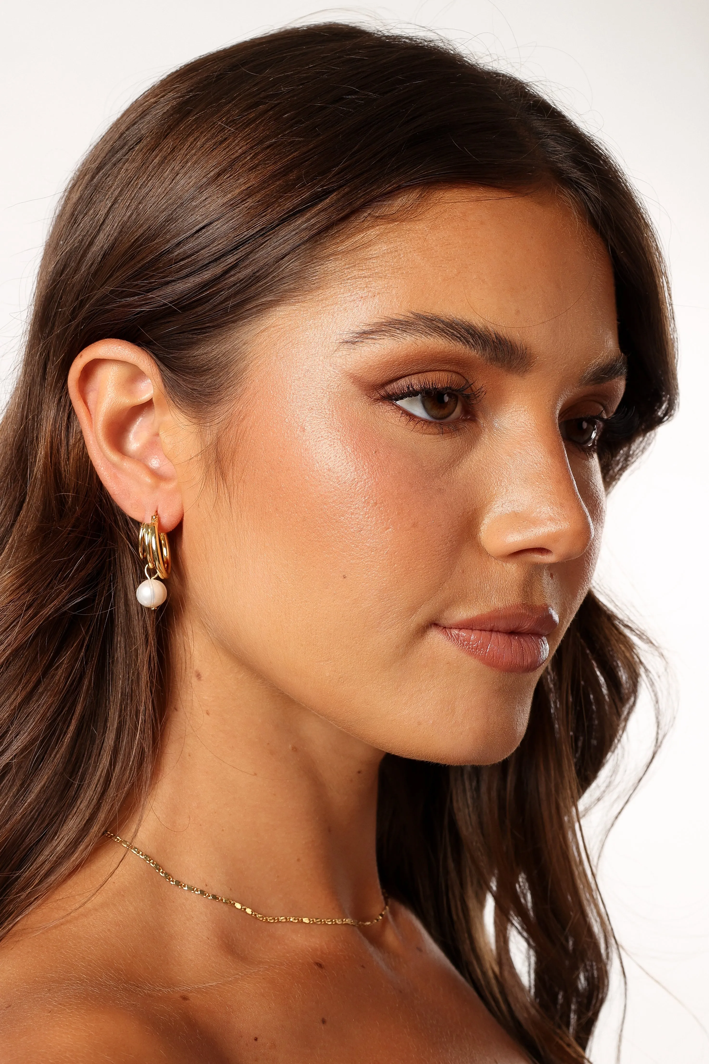Bernyce Hoop Pear Earrings - Gold sold by Petal & Pup product image thumbnail 3