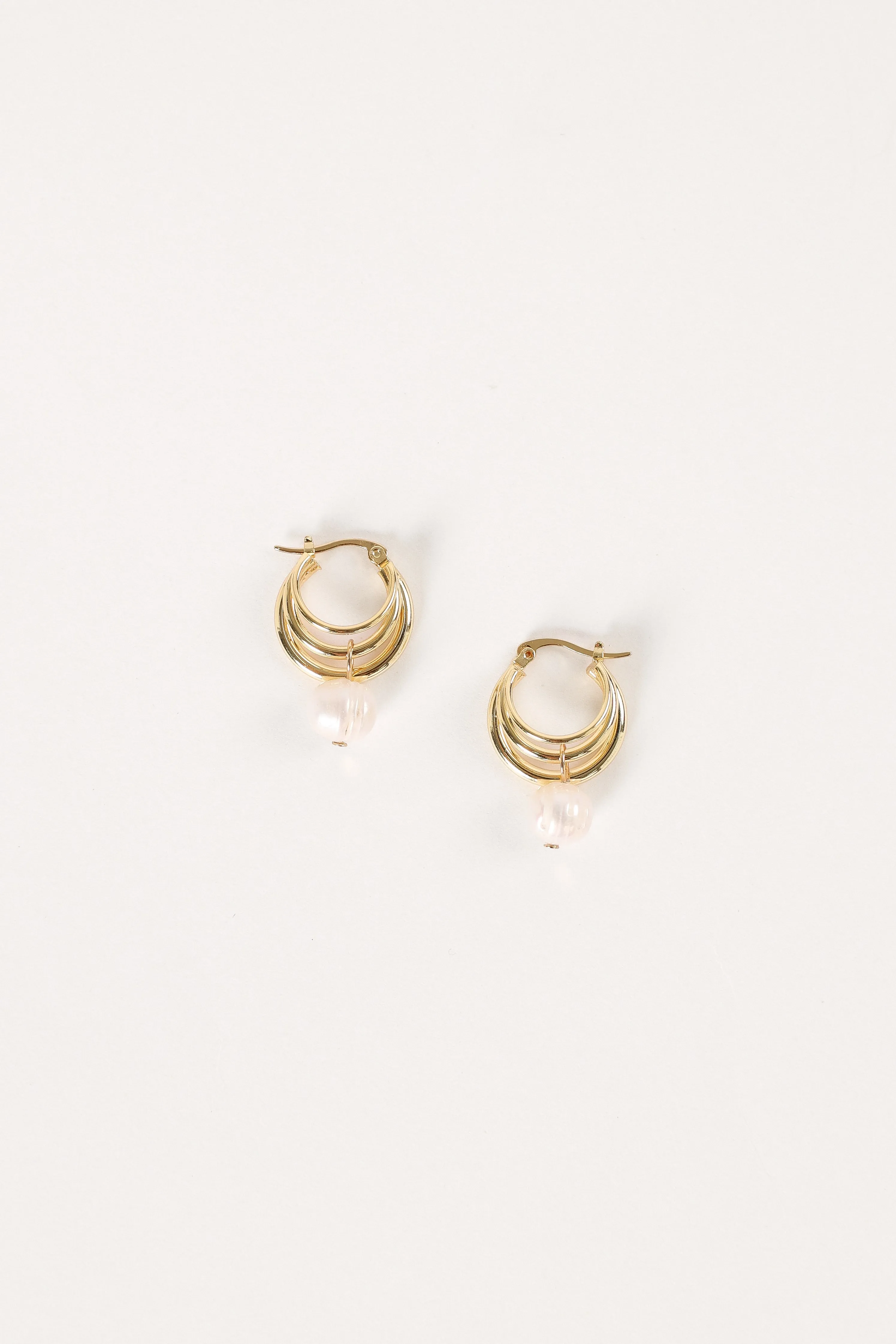 Bernyce Hoop Pear Earrings - Gold sold by Petal & Pup product image thumbnail 5