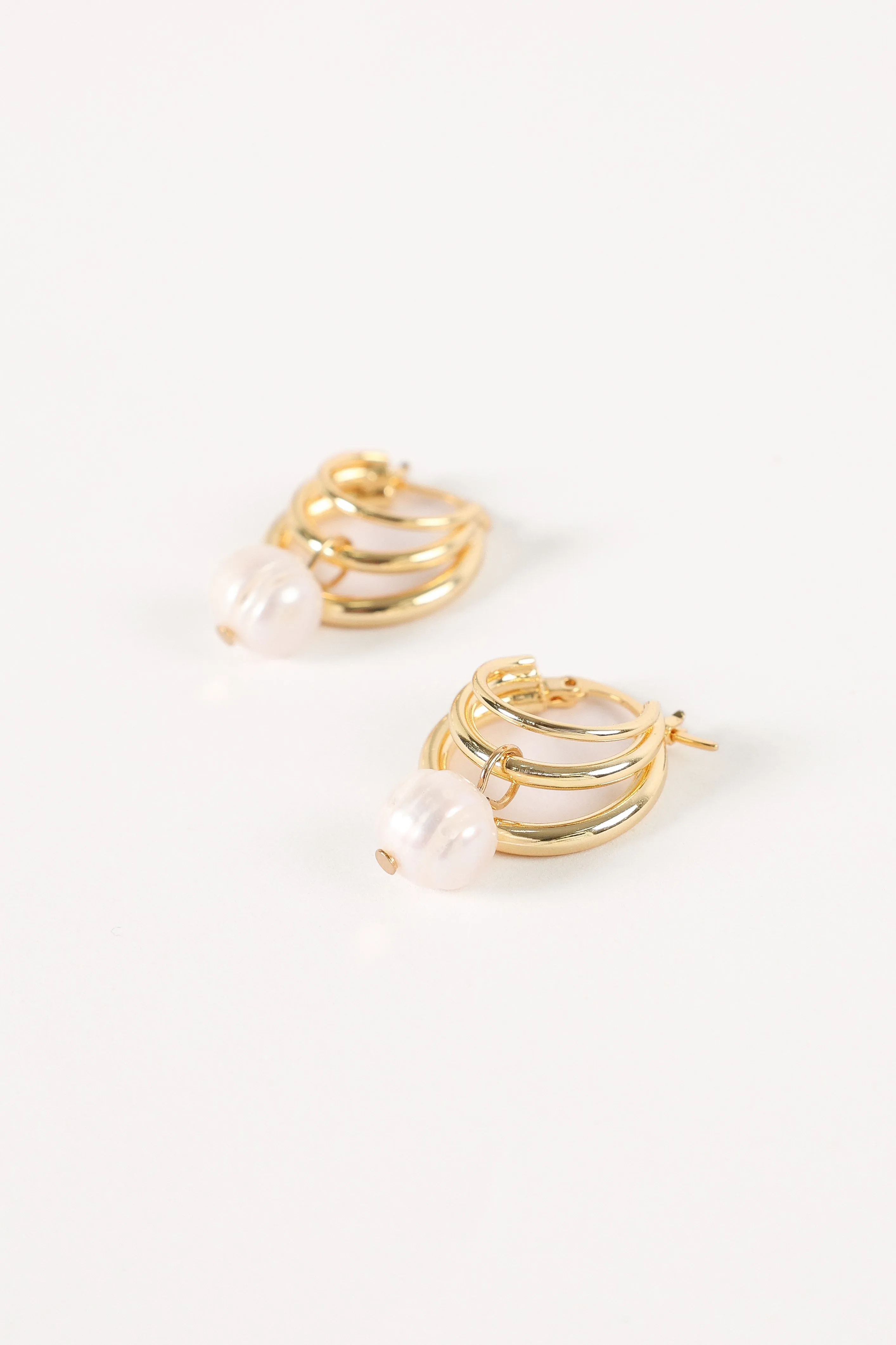 Bernyce Hoop Pear Earrings - Gold sold by Petal & Pup product image thumbnail 4