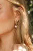 Bernyce Hoop Pear Earrings - Gold sold by Petal & Pup