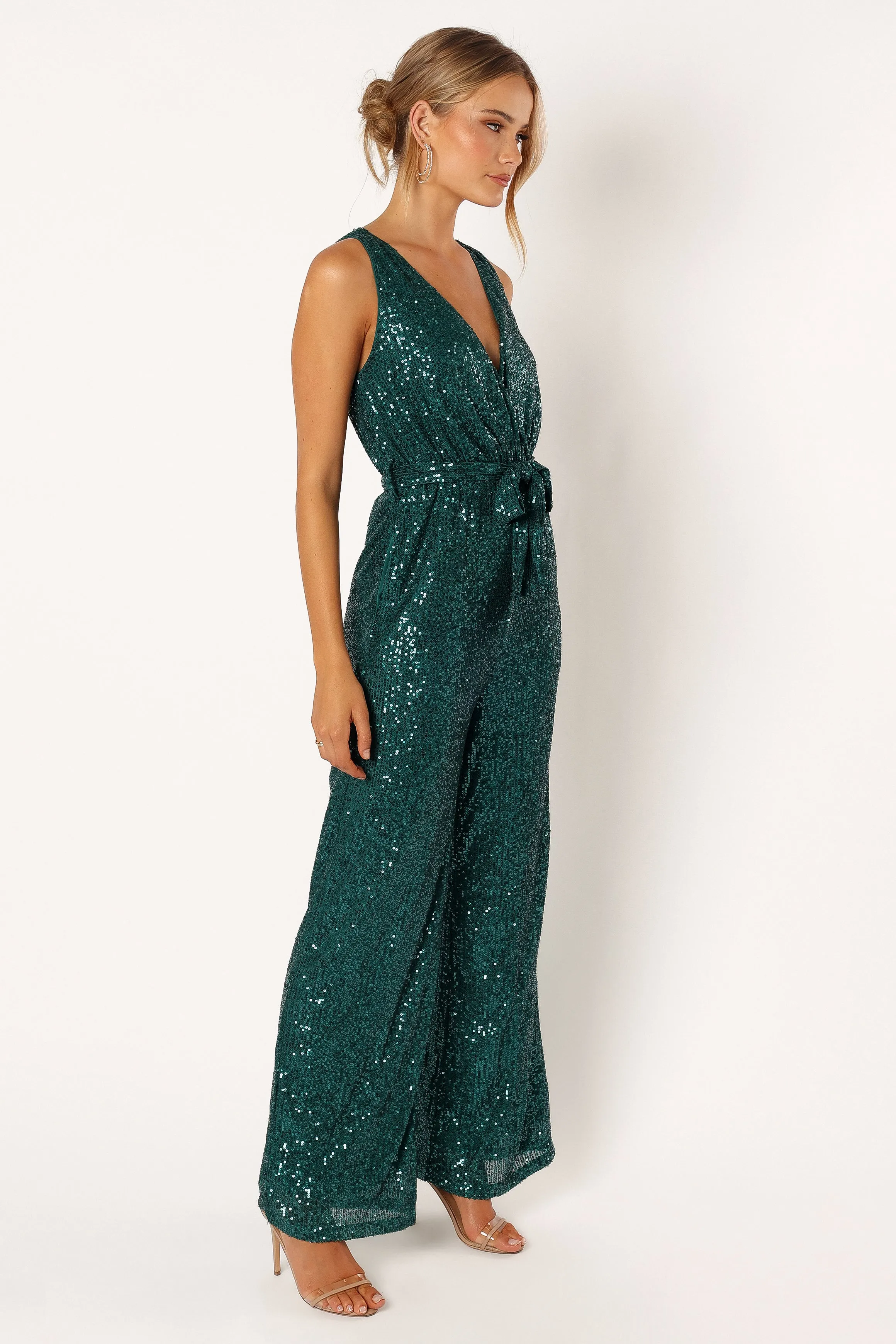 Katherine Sequin Jumpsuit - Emerald sold by Petal & Pup product image thumbnail 4