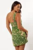 Declynn One Shoulder Mini Dress - Ibiza Palm sold by Petal & Pup