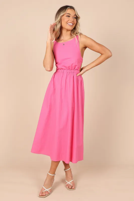 Aubrey Cutout Midi Dress - Pink sold by Petal & Pup