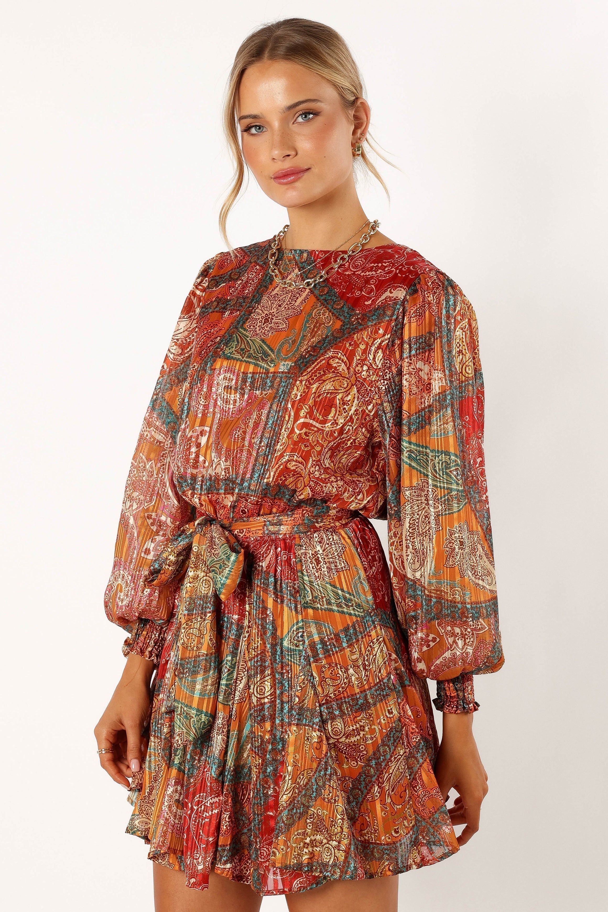 Gabriel Long Sleeve Mini Dress - Multicoloured sold by Petal & Pup product image thumbnail 2