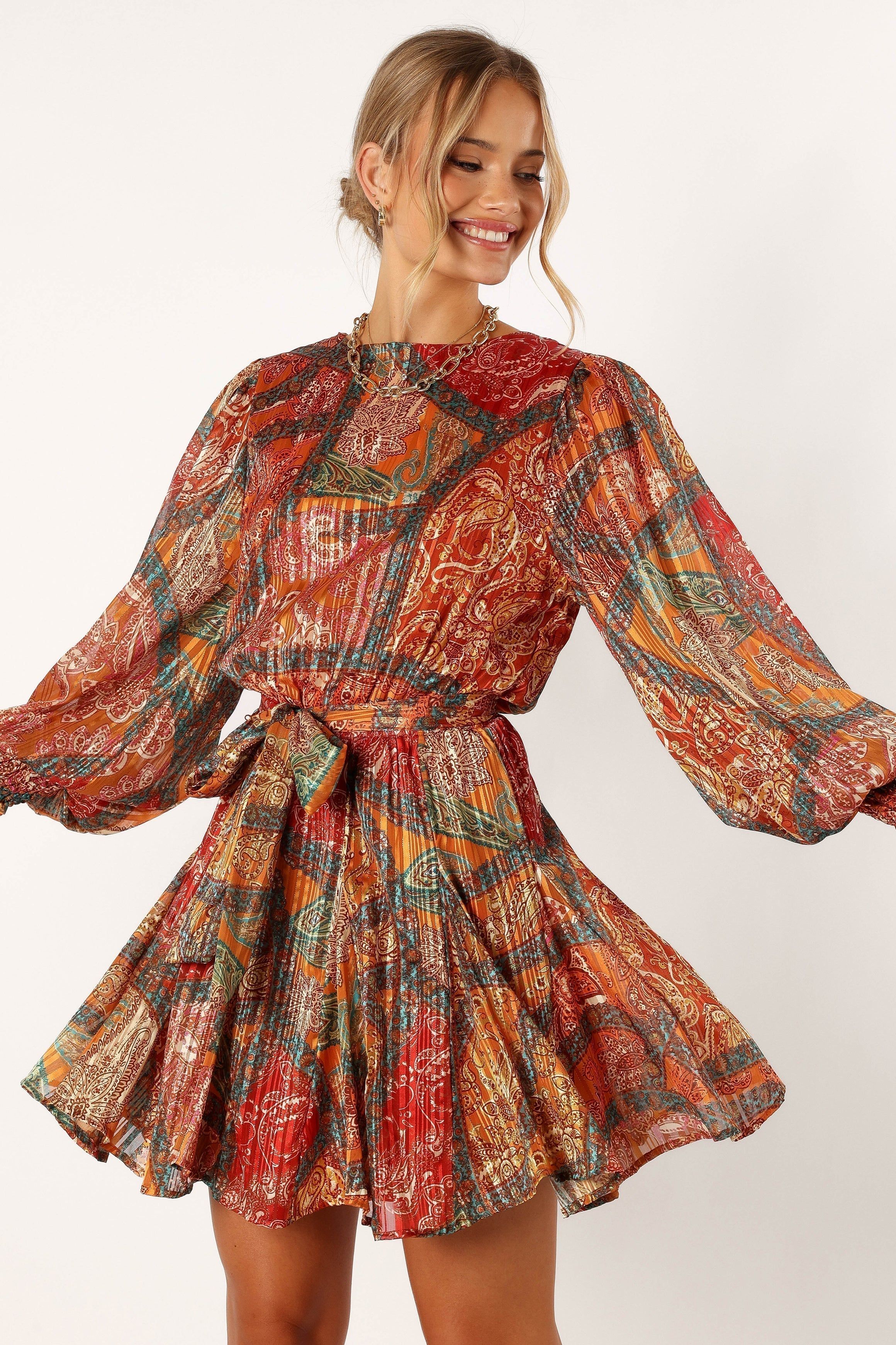 Gabriel Long Sleeve Mini Dress - Multicoloured sold by Petal & Pup product image thumbnail 4