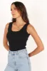 Monique Ribbed Tank Top - Black sold by Petal & Pup