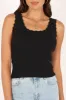 Monique Ribbed Tank Top - Black sold by Petal & Pup