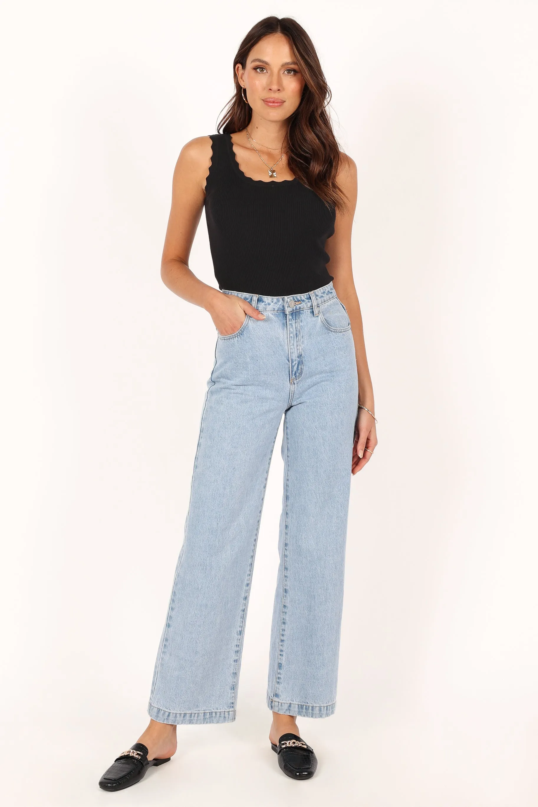 Monique Ribbed Tank Top - Black sold by Petal & Pup product image thumbnail 3