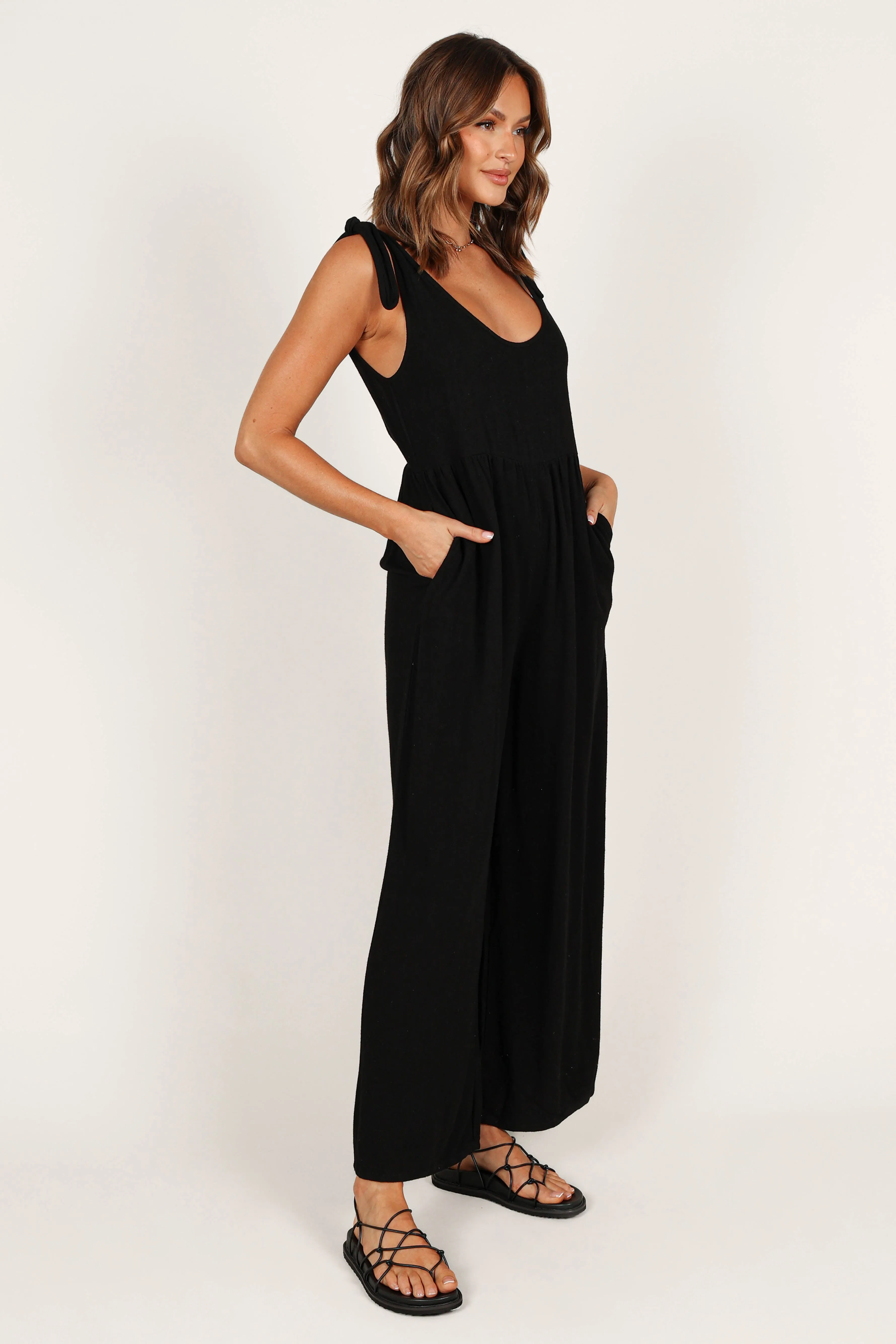 Ayla Linen Jumpsuit - Black sold by Petal & Pup product image thumbnail 5