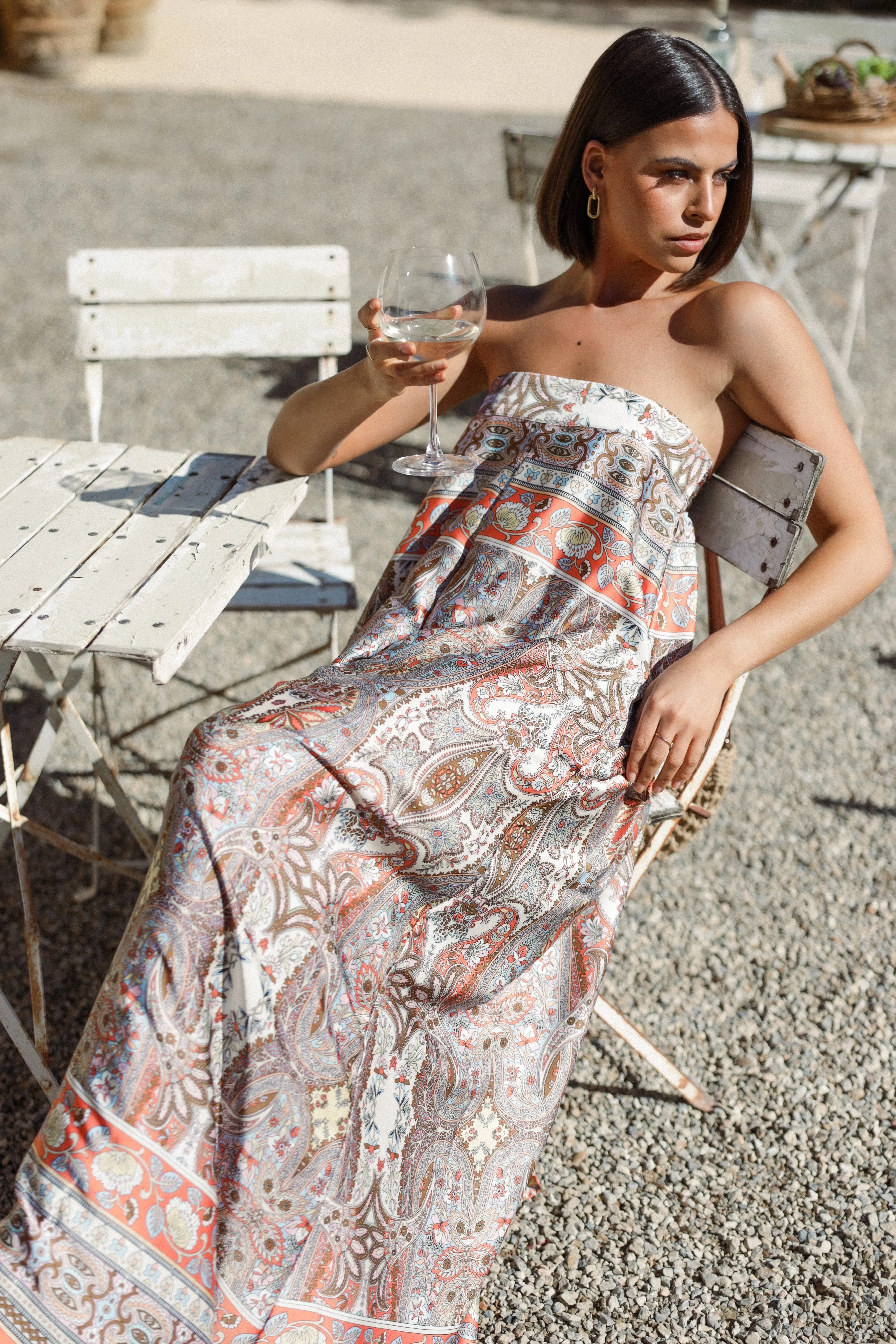 Sarah Strapless Jumpsuit - Multi sold by Petal & Pup