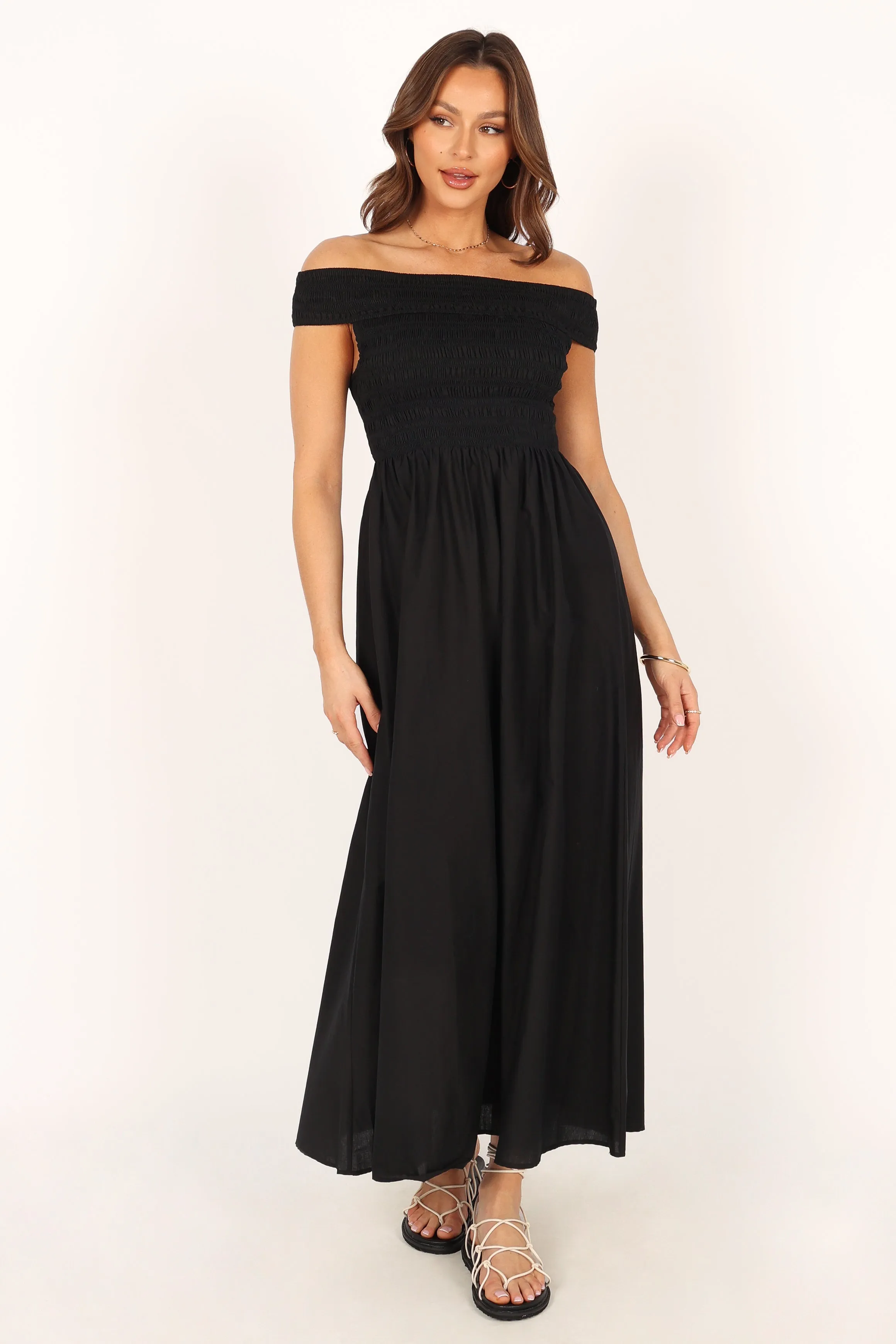 Tessa Off Shoulder Maxi Dress - Black sold by Petal & Pup product image thumbnail 4