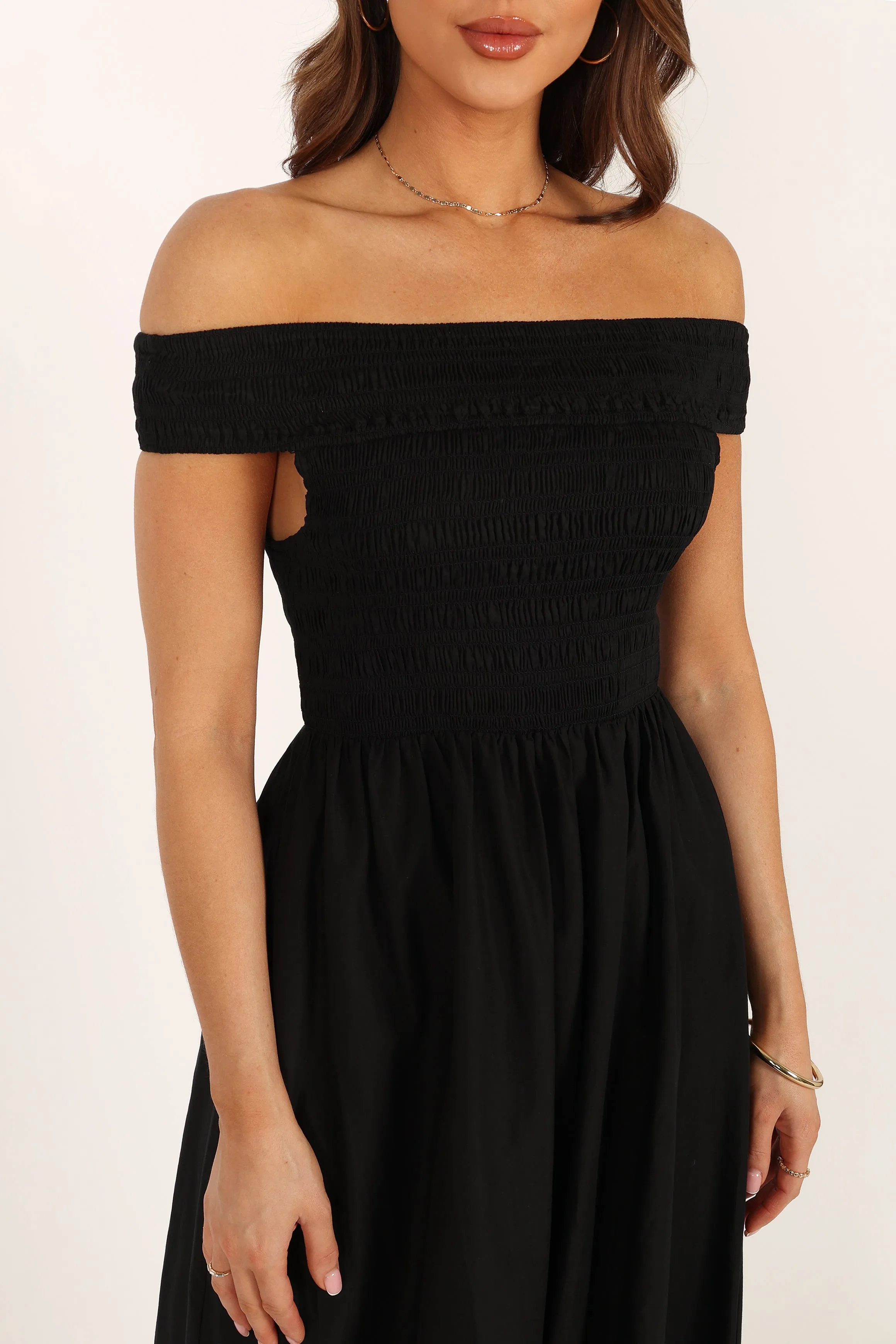 Tessa Off Shoulder Maxi Dress - Black sold by Petal & Pup product image thumbnail 5