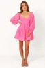 Augusta Long Sleeve Mini Dress - Magenta sold by Petal & Pup