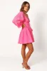 Augusta Long Sleeve Mini Dress - Magenta sold by Petal & Pup