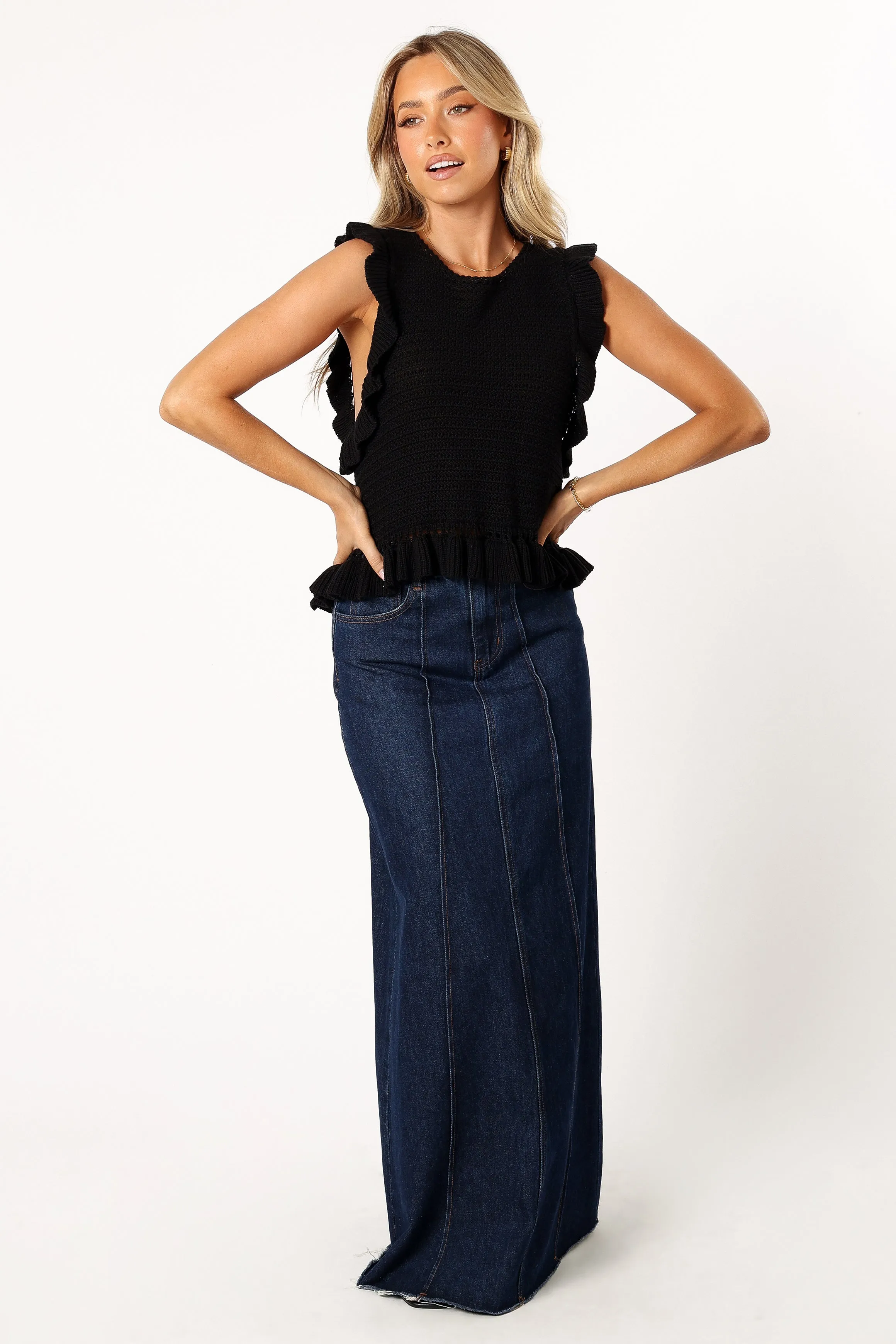 Katia Frill Knitted Top - Black sold by Petal & Pup product image thumbnail 2